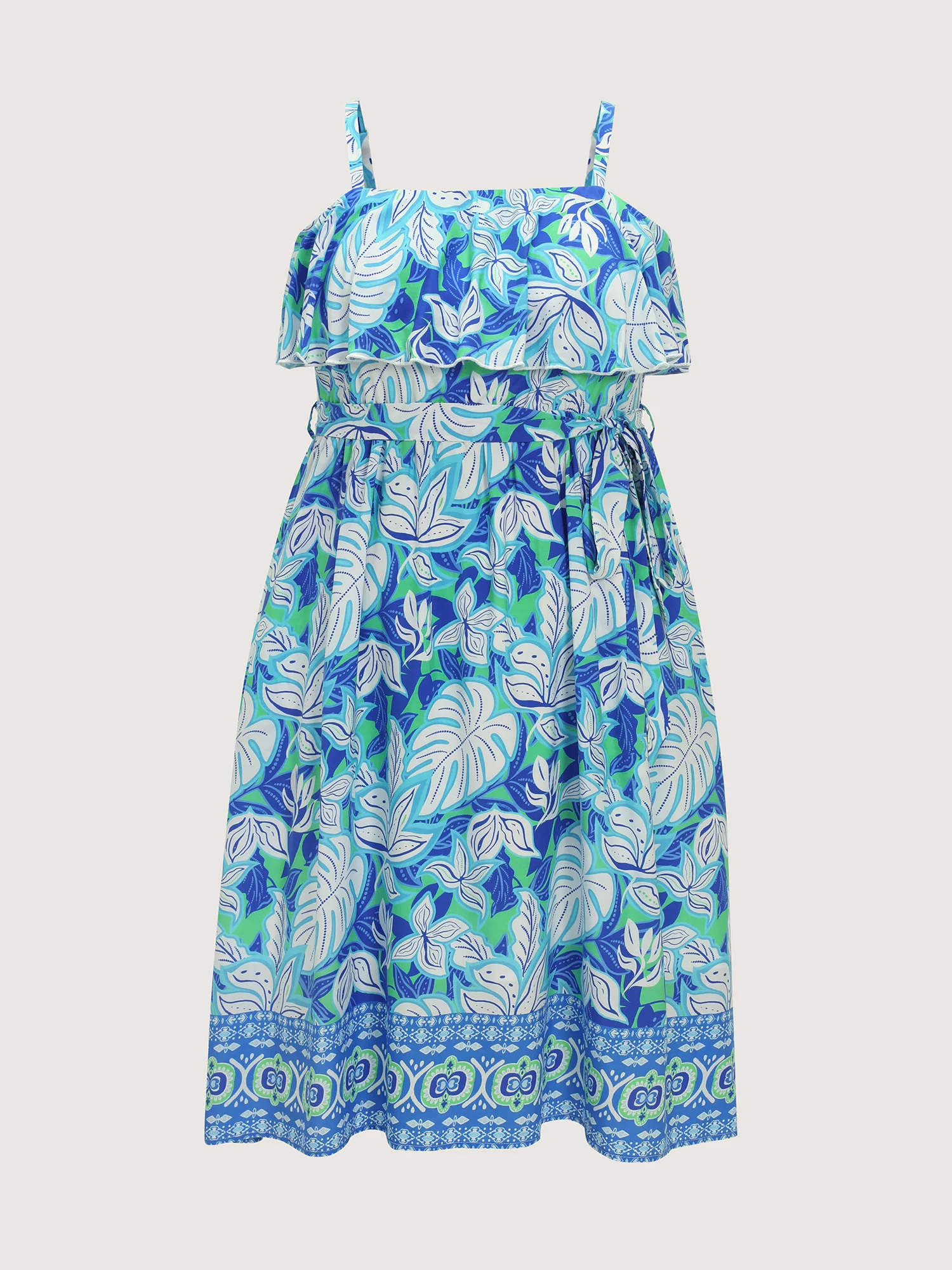 Floral Print Stretchy Waist Midi Dress - Image 6
