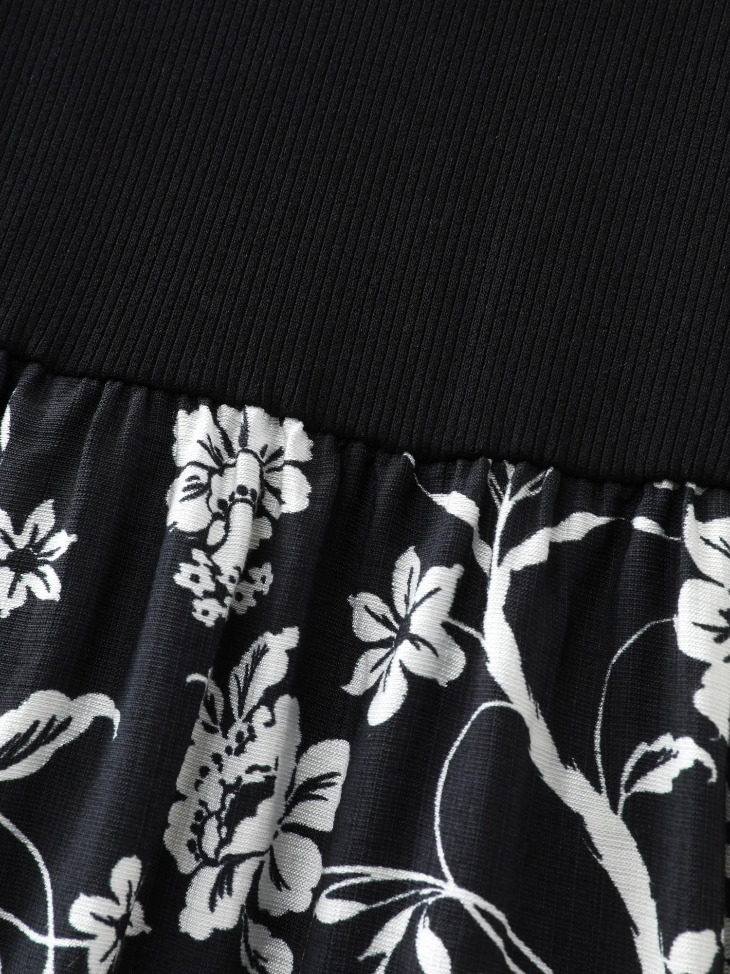 Floral Print Stretchy Waist Pockets Midi Dress - Image 6