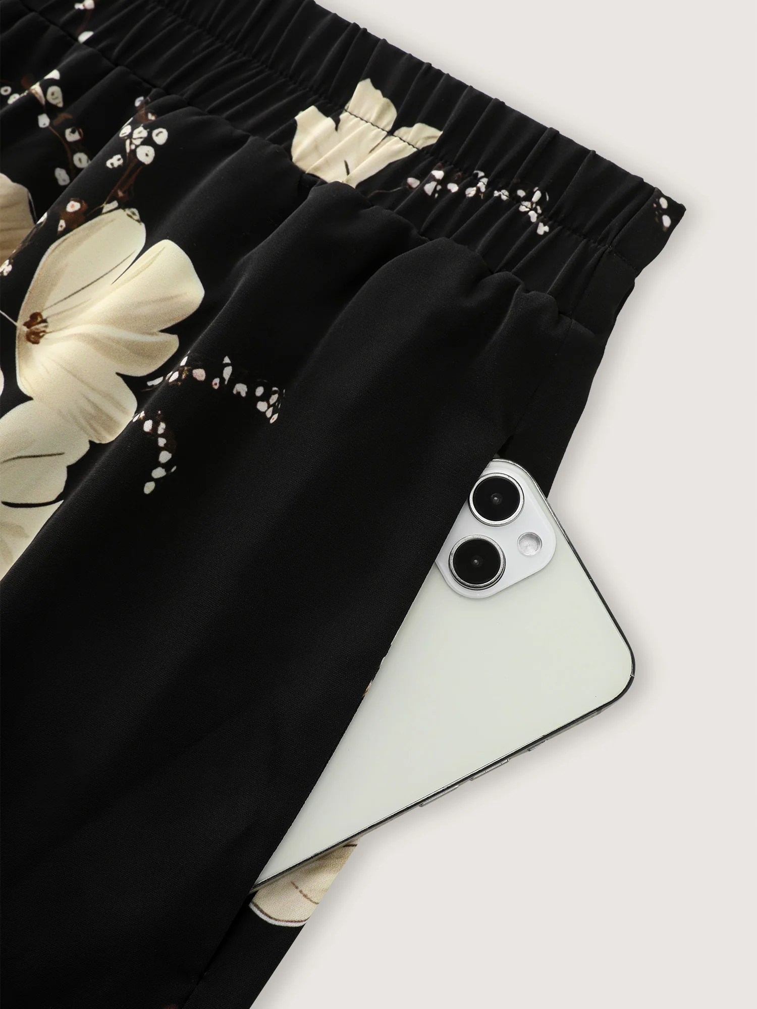 Floral Print Stretchy Waist Wide-Leg Pants - Image 6