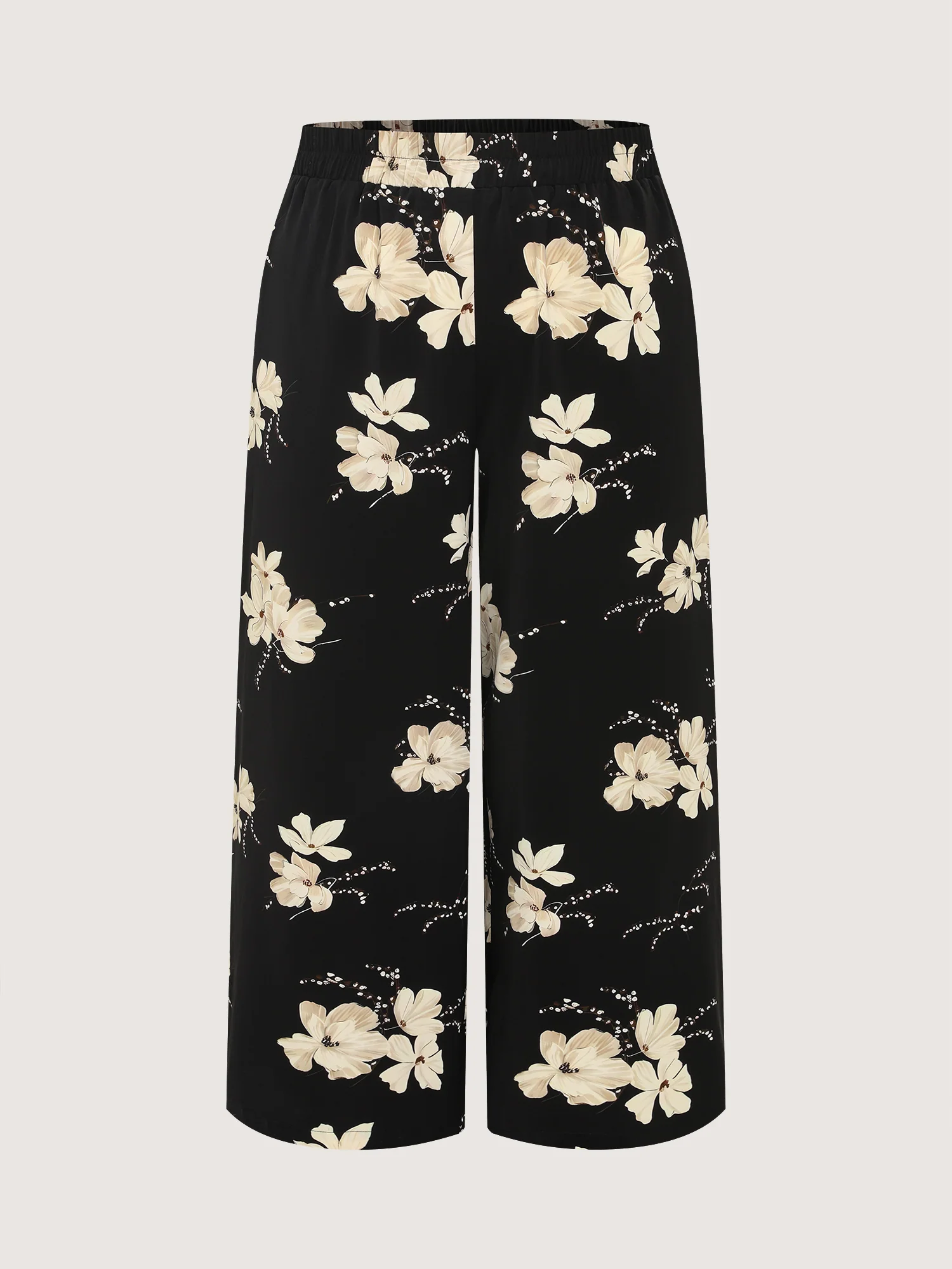 Floral Print Stretchy Waist Wide-Leg Pants - Image 7
