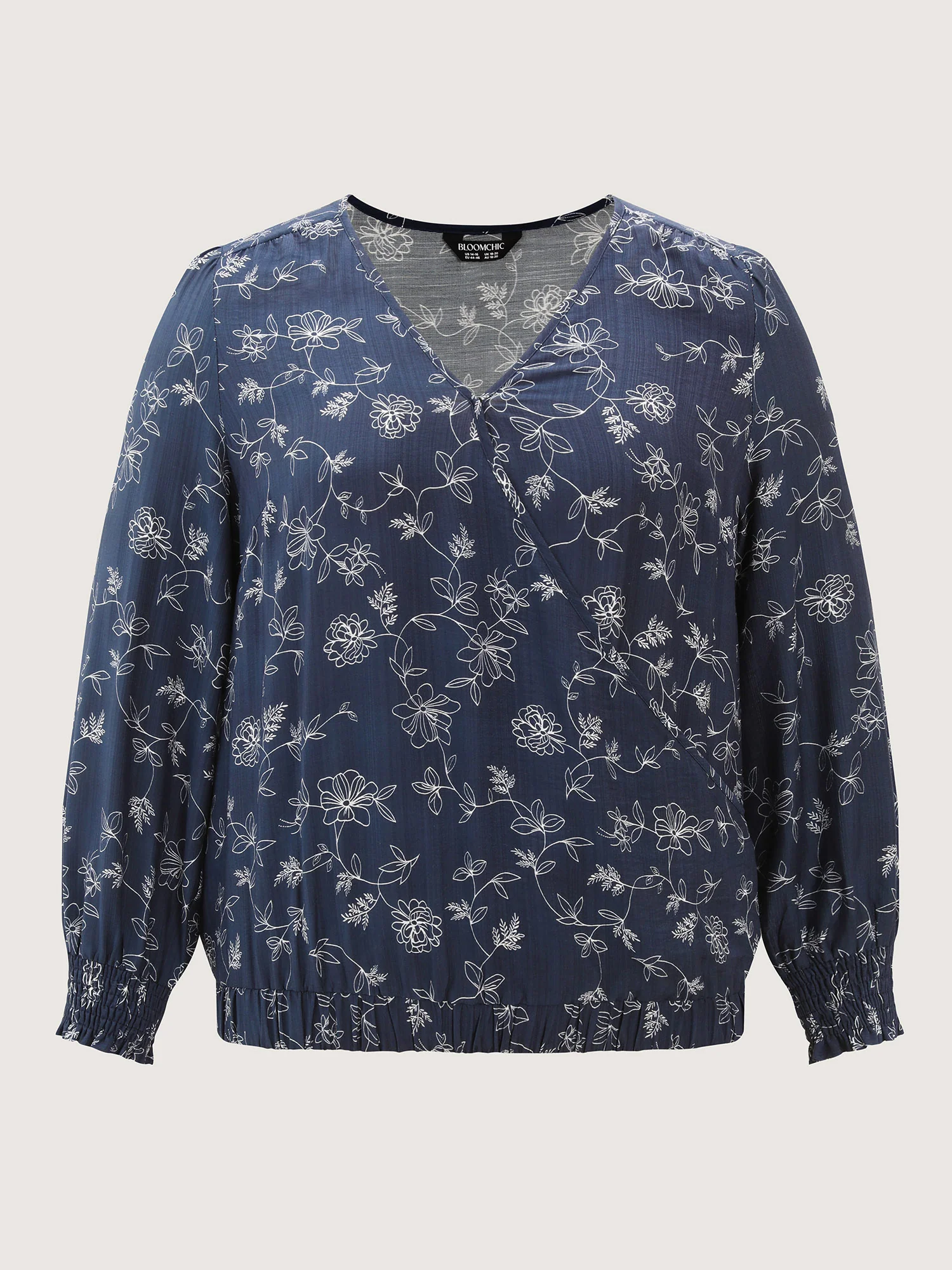 Floral Print Surplice Neck Blouse - Image 7