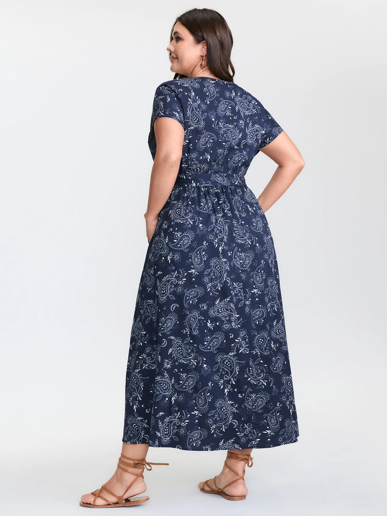 Floral Print Surplice Neck Mdii Dress - Image 4