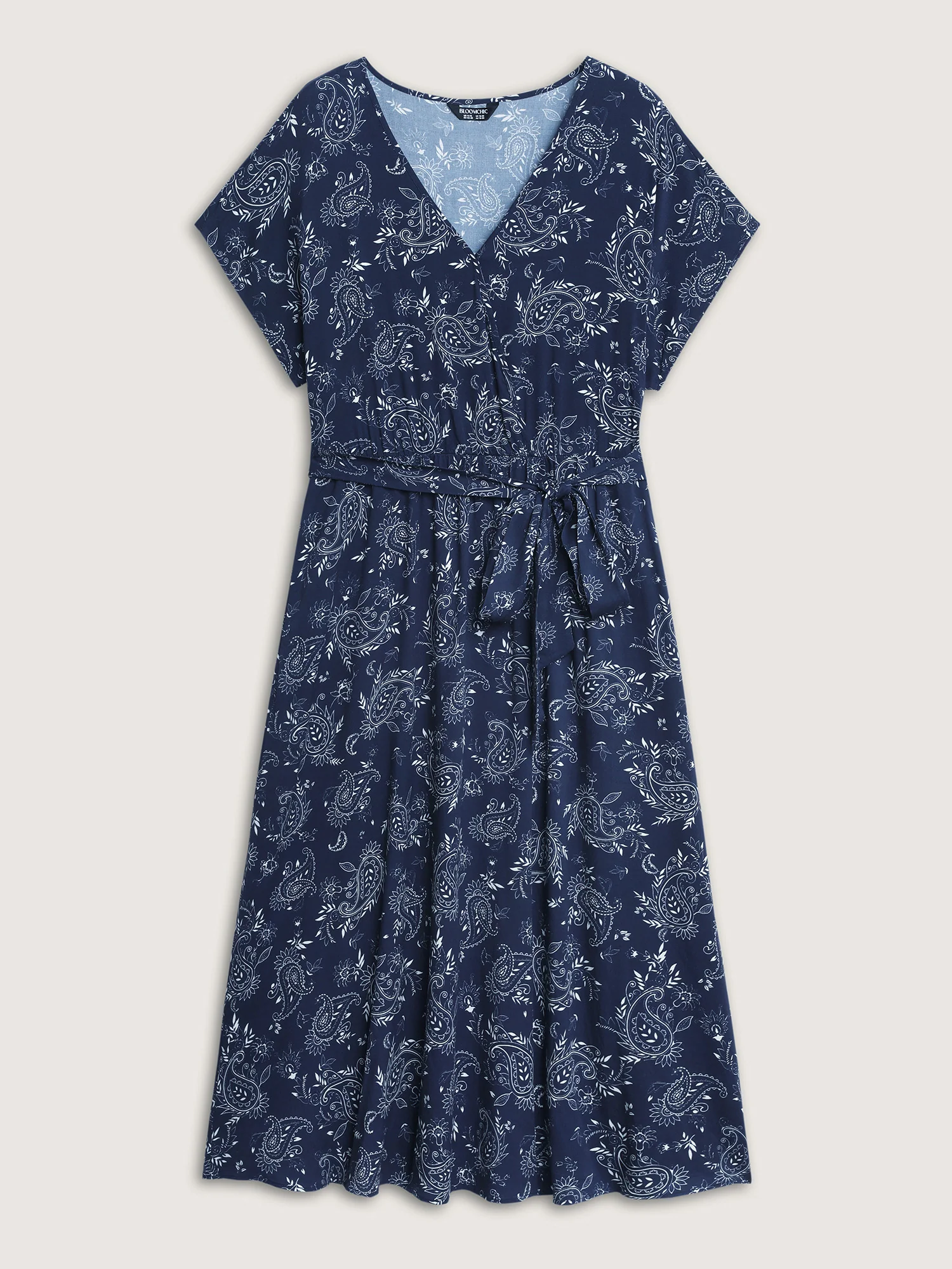 Floral Print Surplice Neck Mdii Dress - Image 7