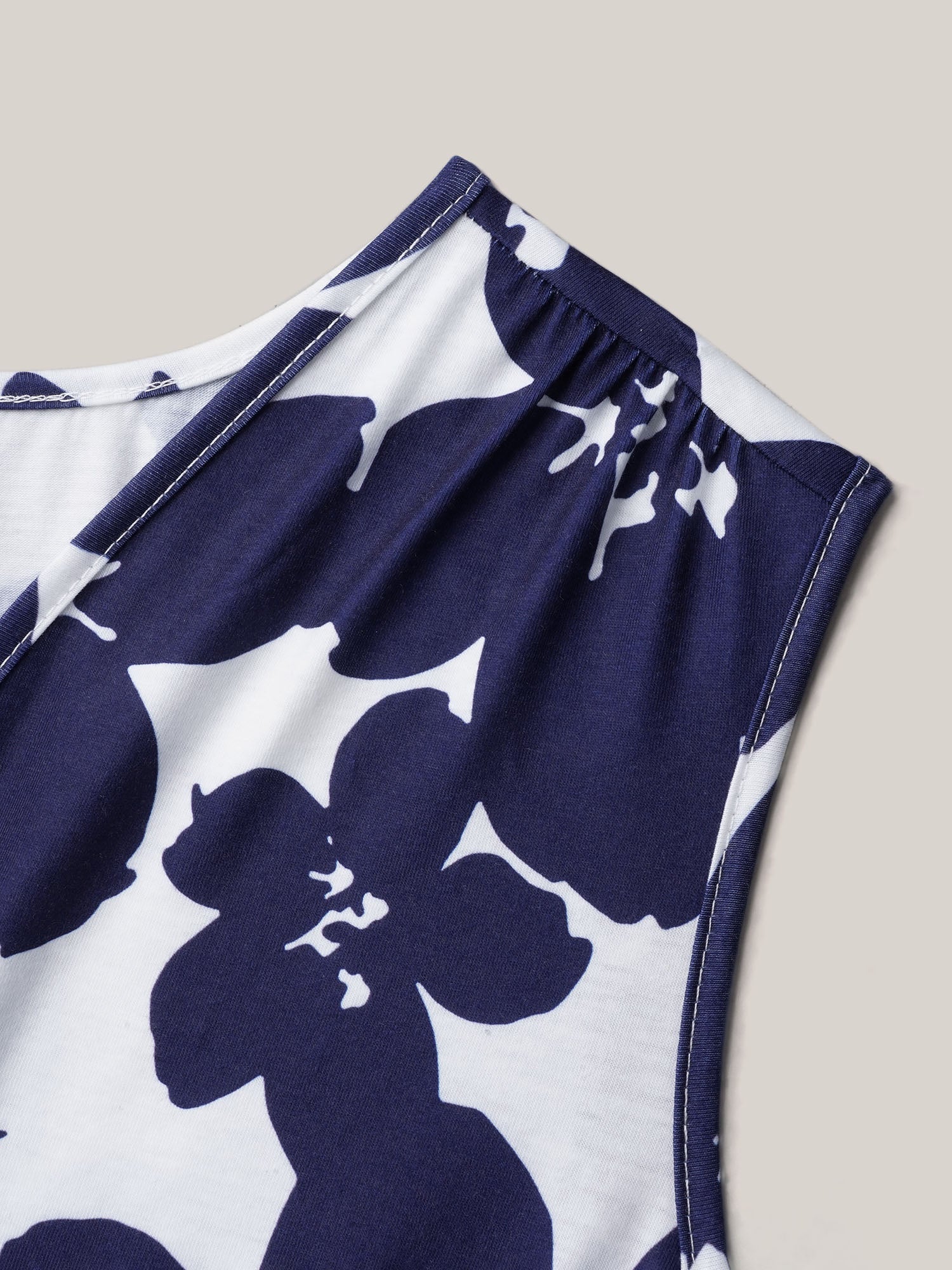 Floral Print Surplice Neck Midi Dress - Image 6