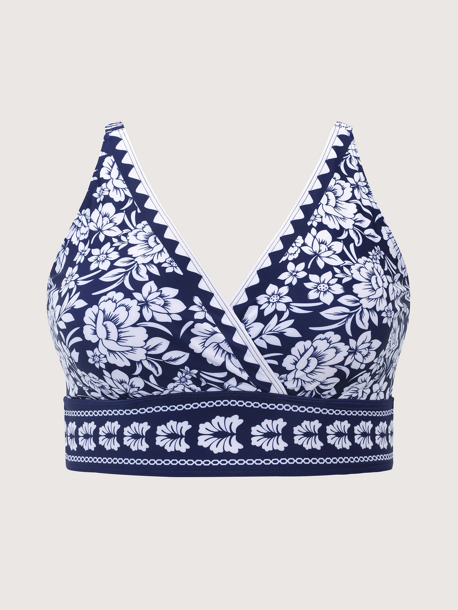 Floral Print Surplice Neckline Bikini Top - Image 7