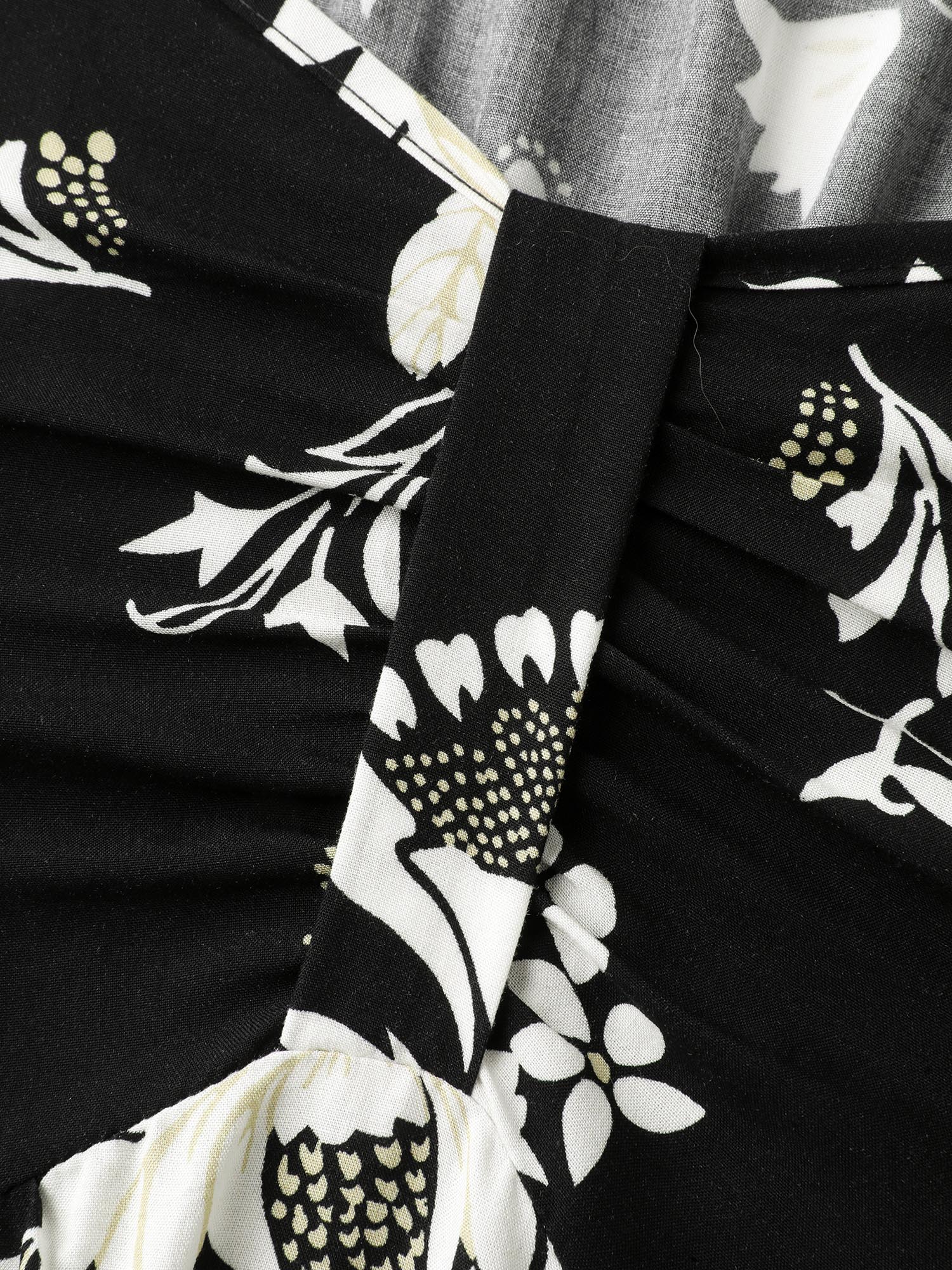 Floral Print Sweetheart Neck Midi Dress - Image 5
