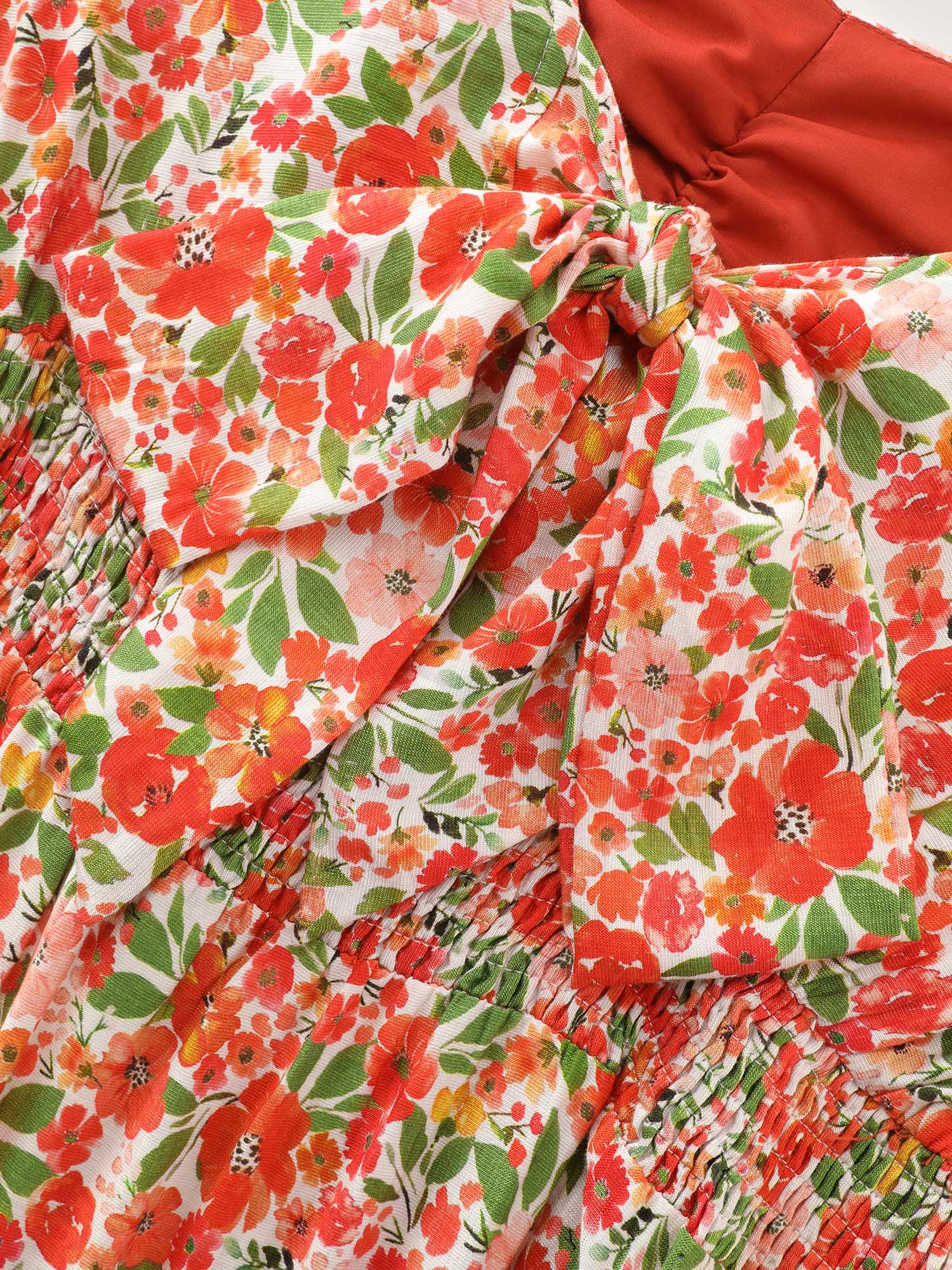 Floral Print Sweetheart Neckline Midi Dress - Image 7