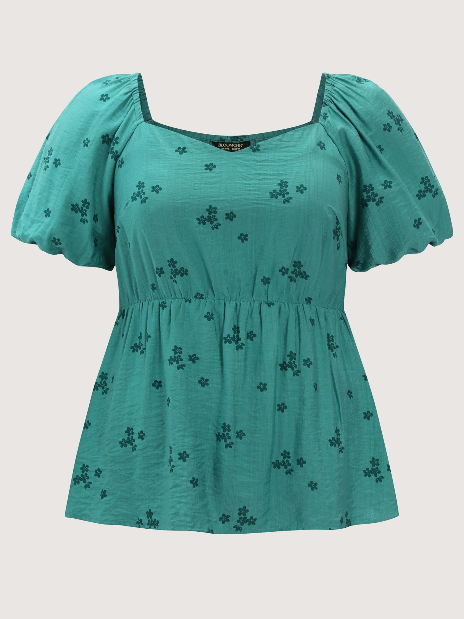Floral Print Sweetheart Neckline Rayon Blouse - Image 6