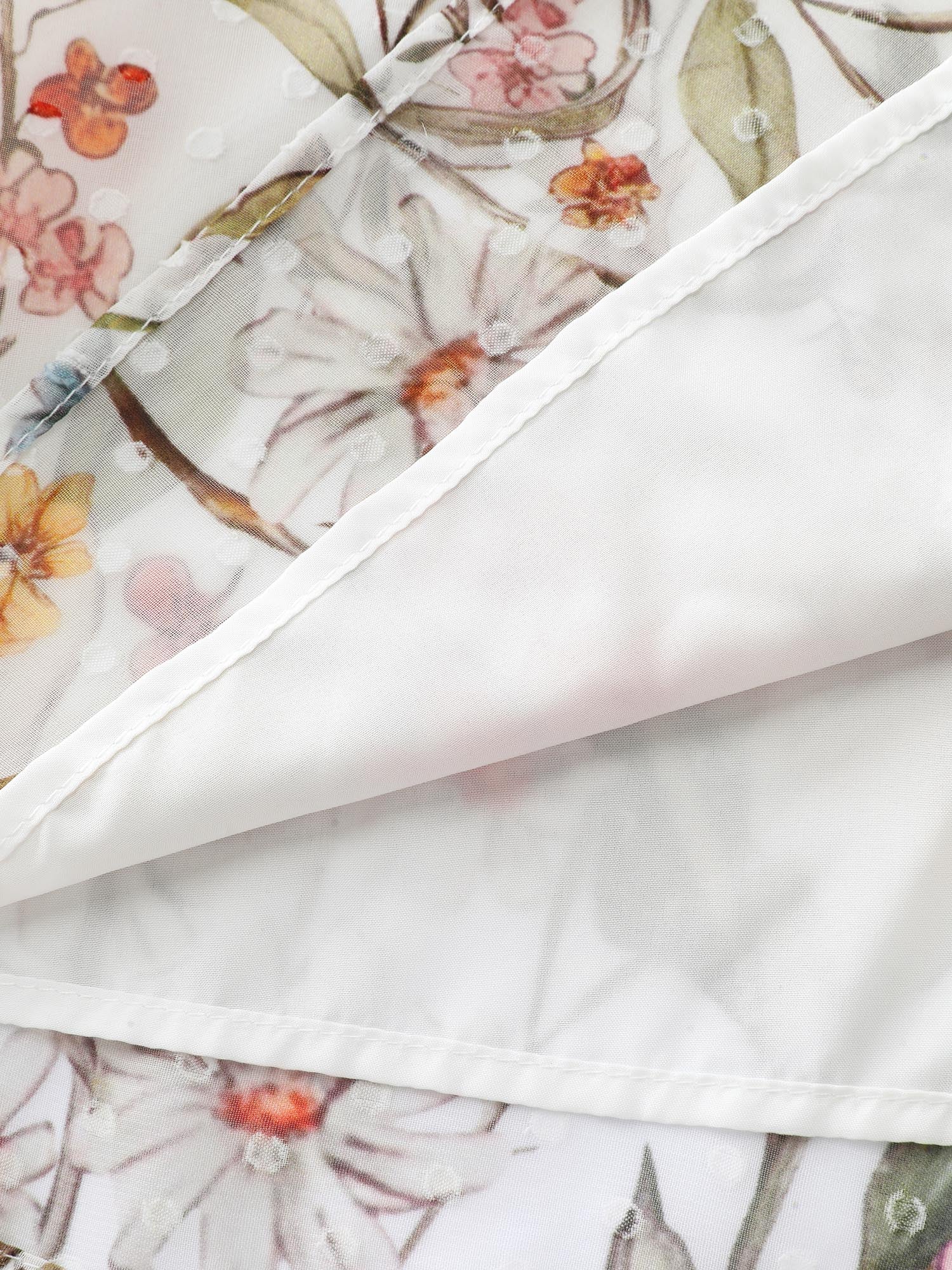Floral Print Textured Ruffled Neckline Blouse - Image 7