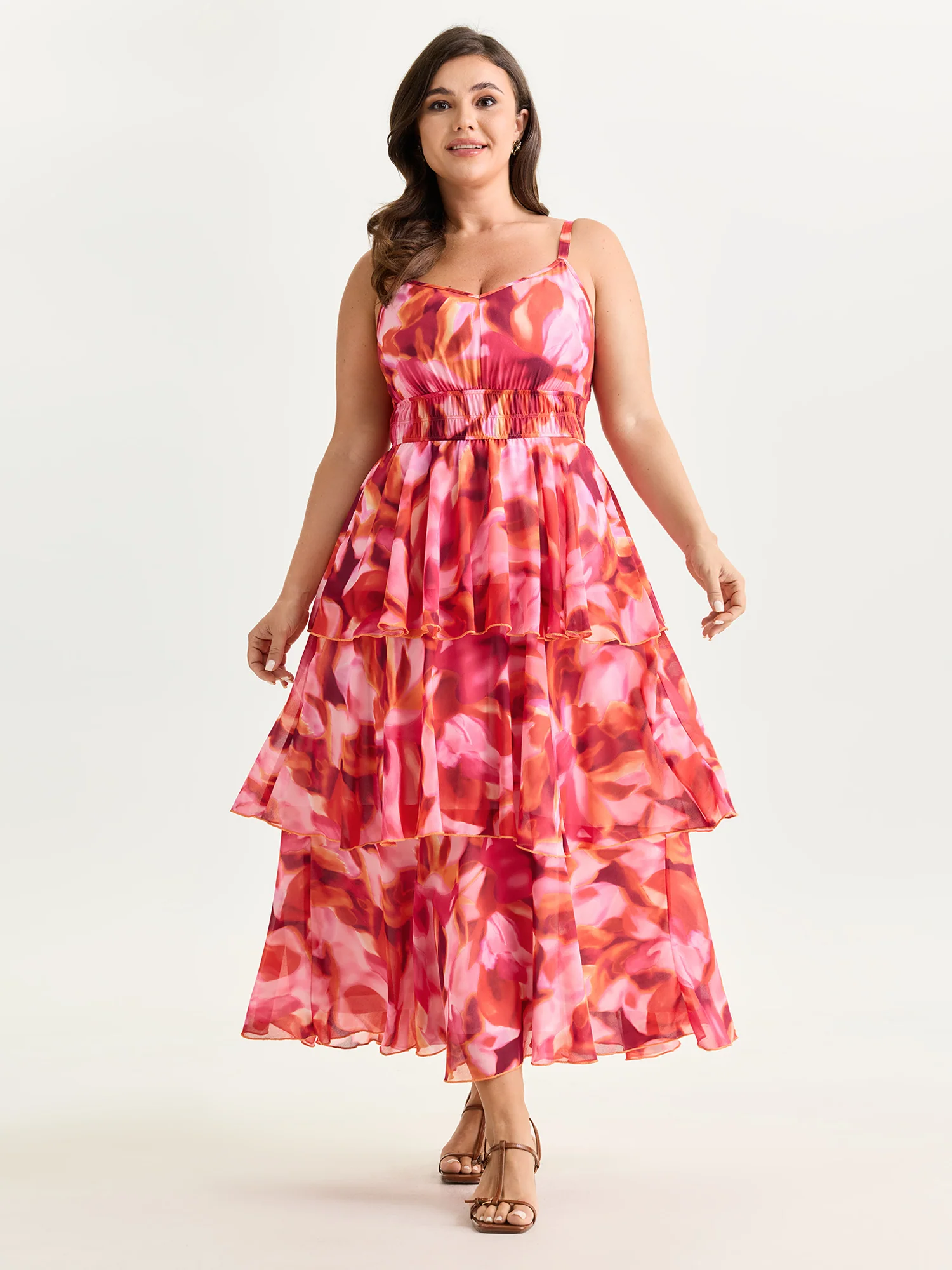 Floral Print Tiered Cami Maxi Dress - Image 3