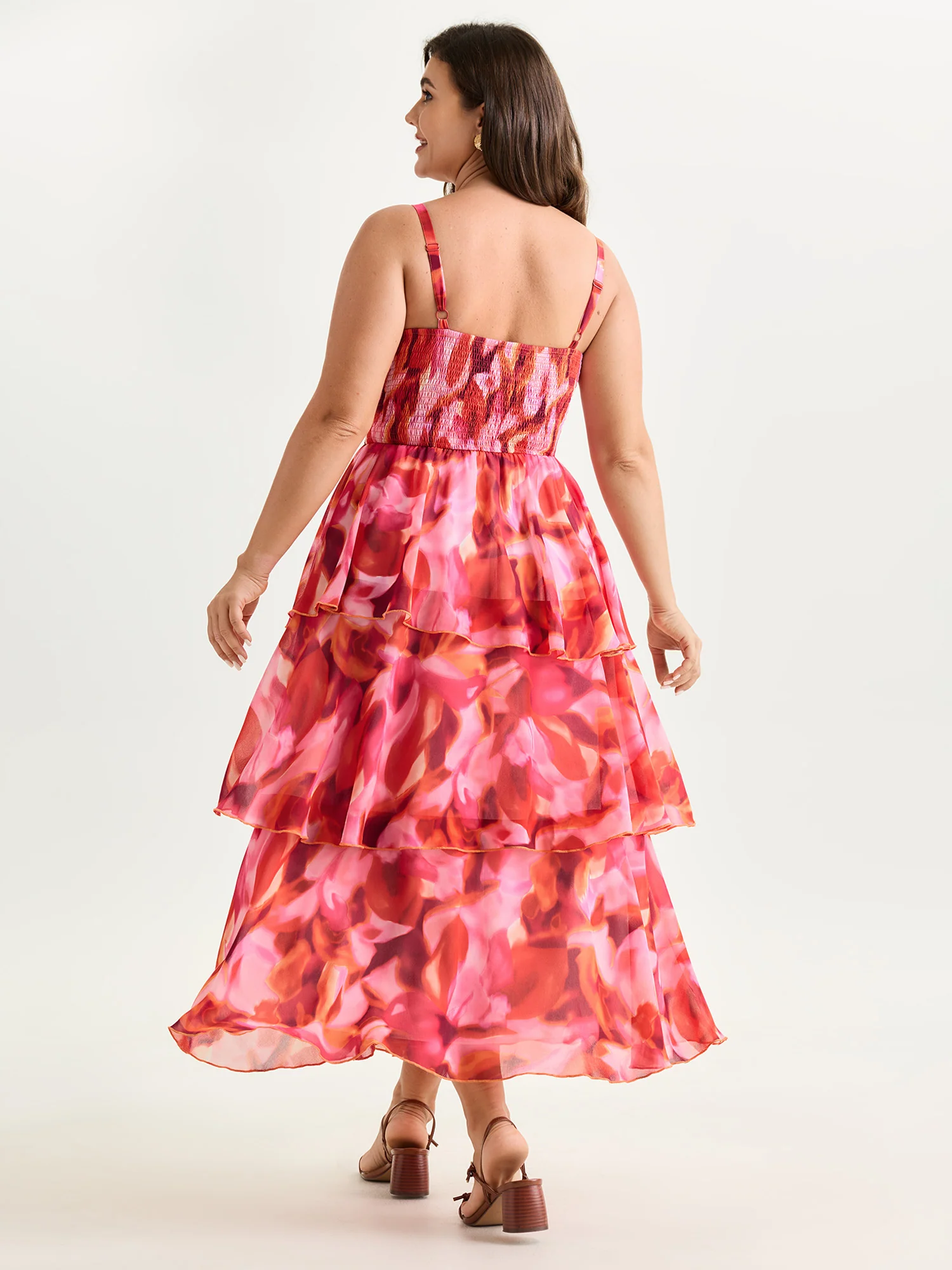 Floral Print Tiered Cami Maxi Dress - Image 4