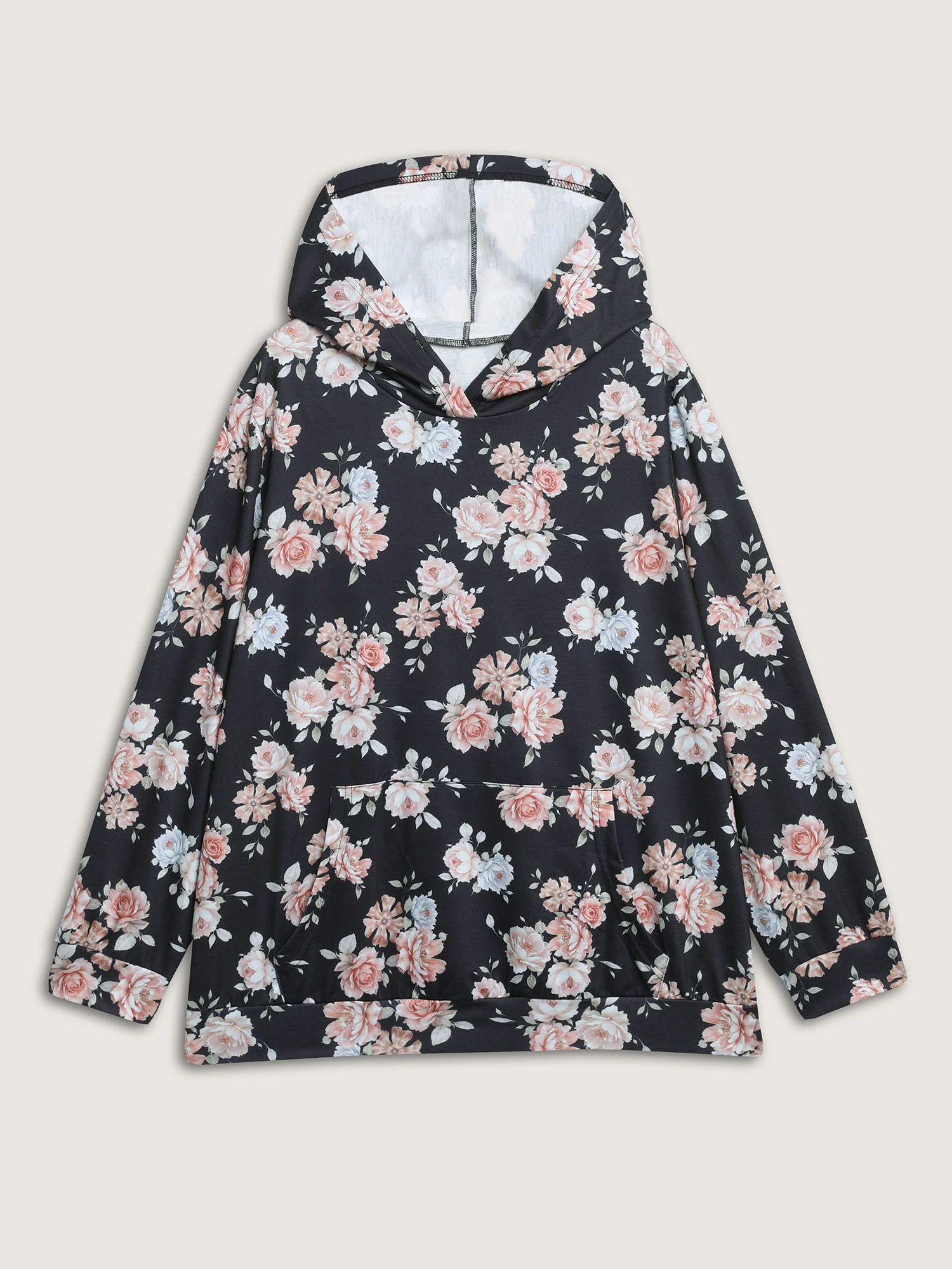 Floral Print Ties Hooded Sweatshirt - Image 7