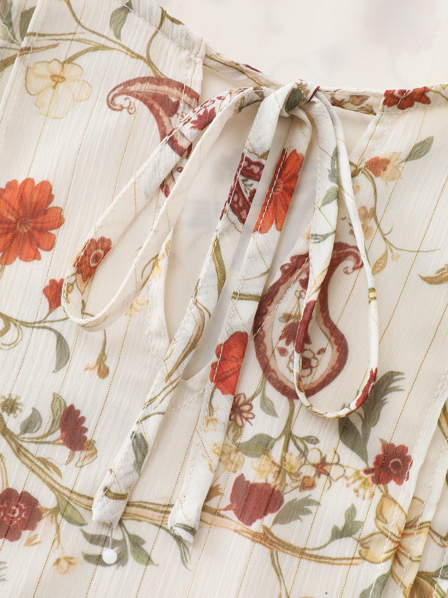 Floral Print Toothpick Pleats Blouse - Image 6