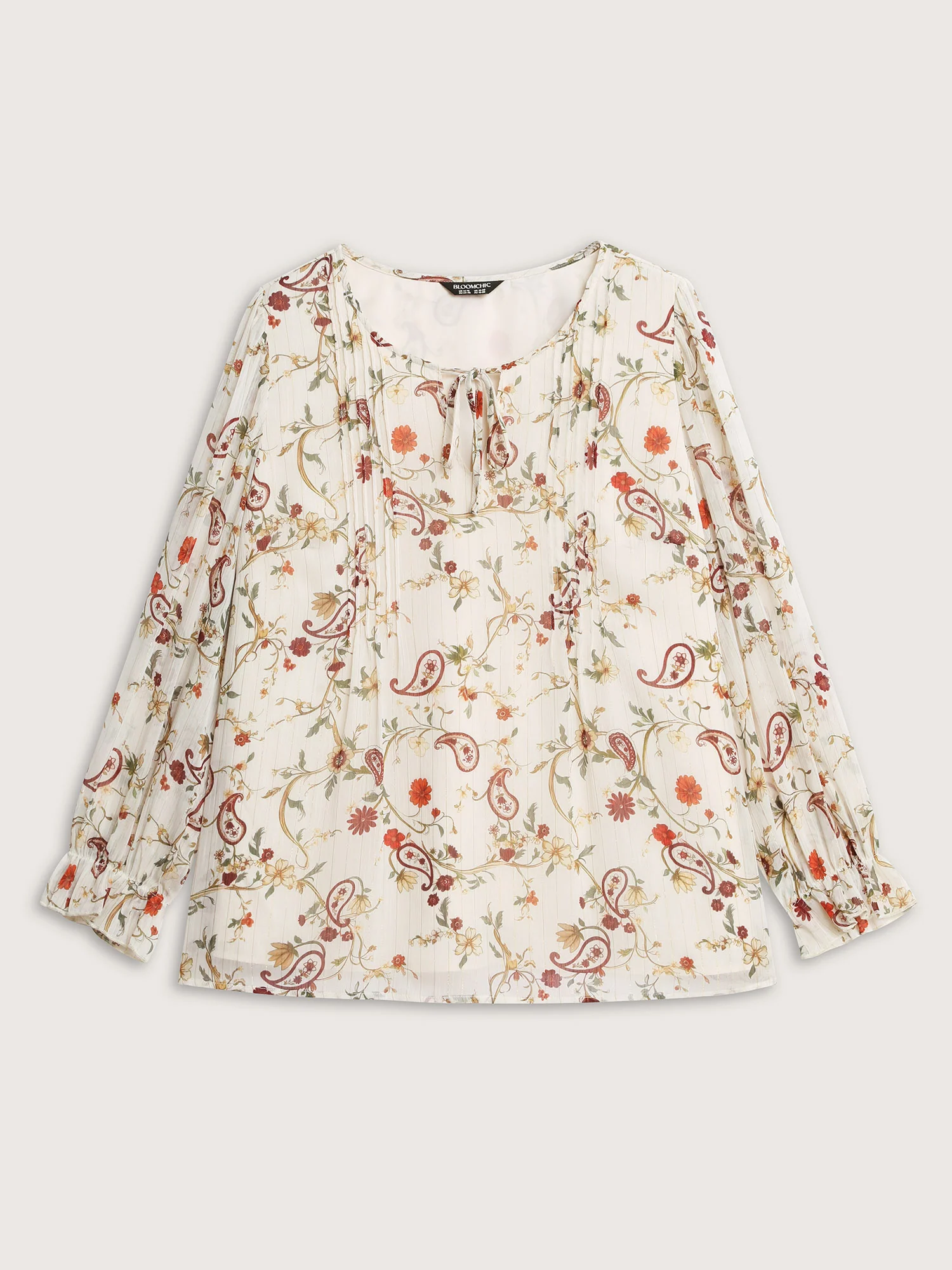 Floral Print Toothpick Pleats Blouse - Image 8