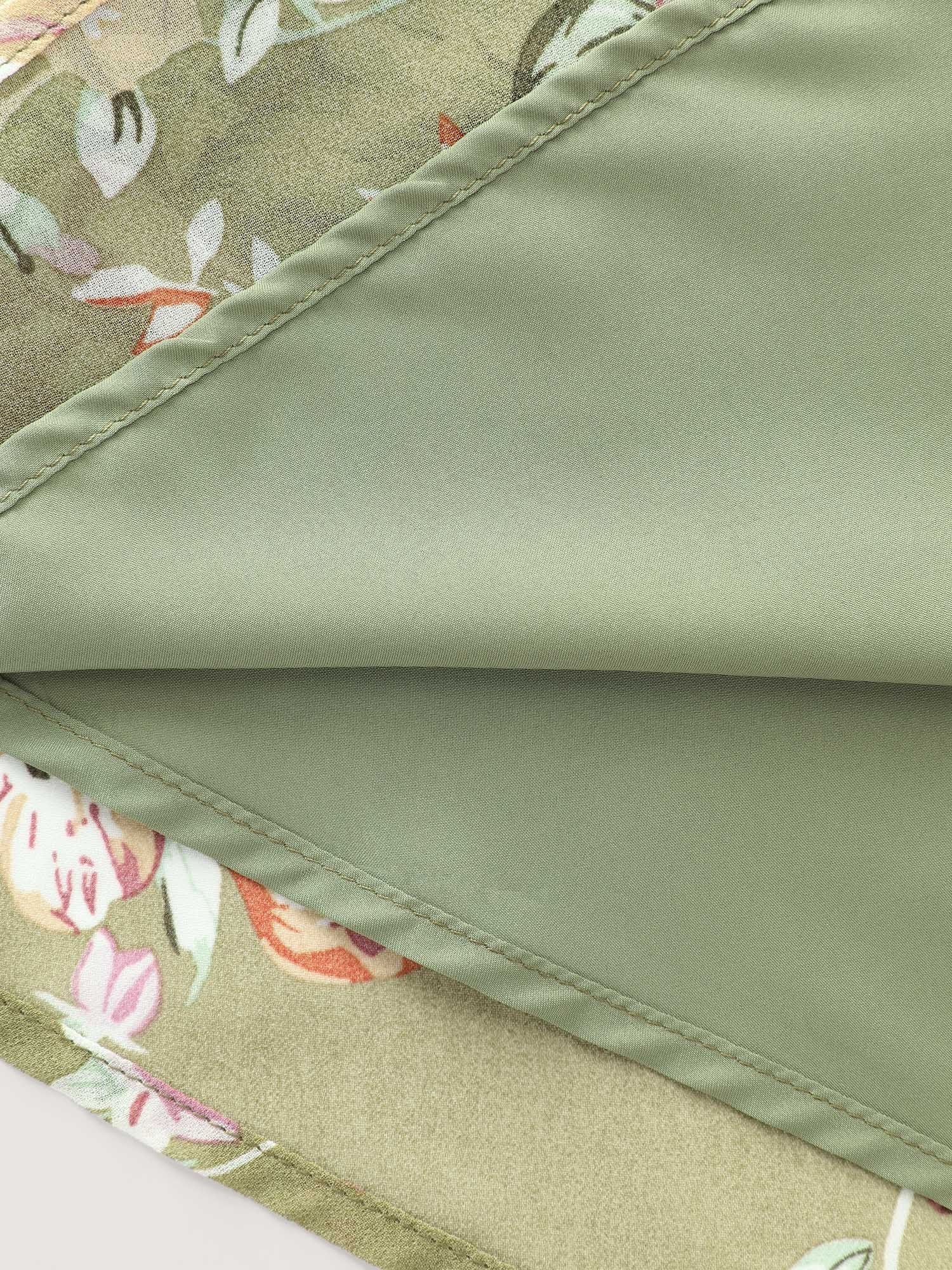 Floral Print Triangular Waist Midi Dress - Image 6