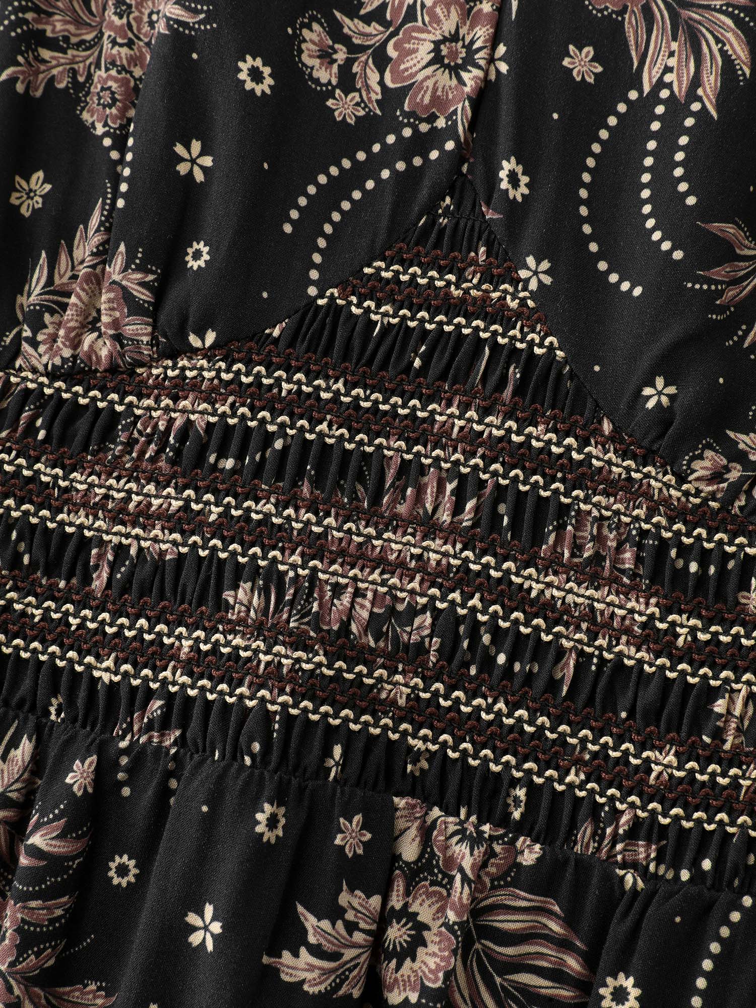 Floral Print Triangular Waist Midi Dress - Image 5
