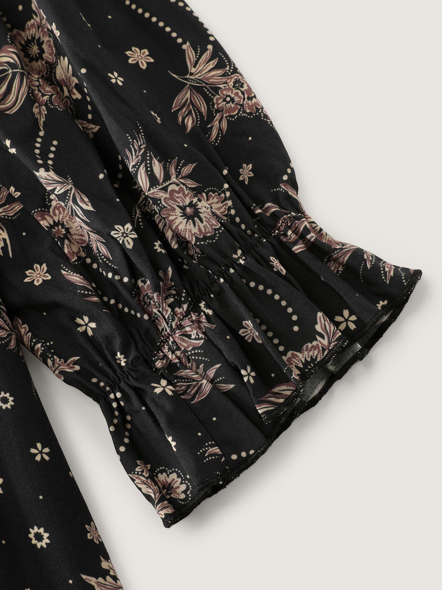 Floral Print Triangular Waist Midi Dress - Image 6