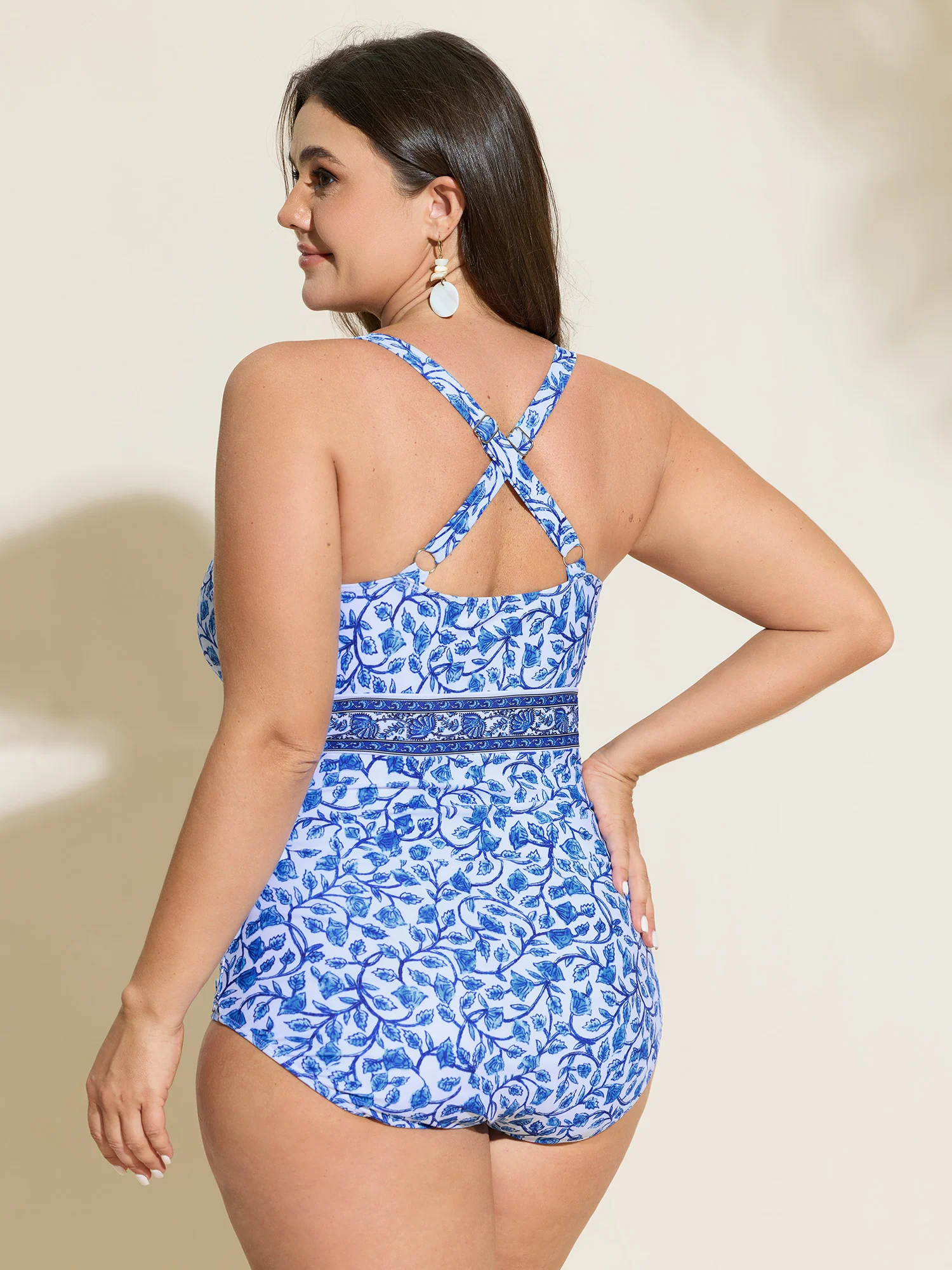 Floral Print Tummy-Control One-Piece Swimsuit - Image 5