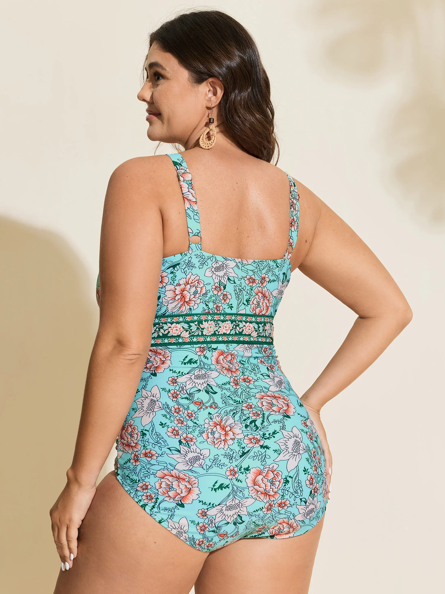 Floral Print Tummy-Control One-Piece Swimsuit - Image 4
