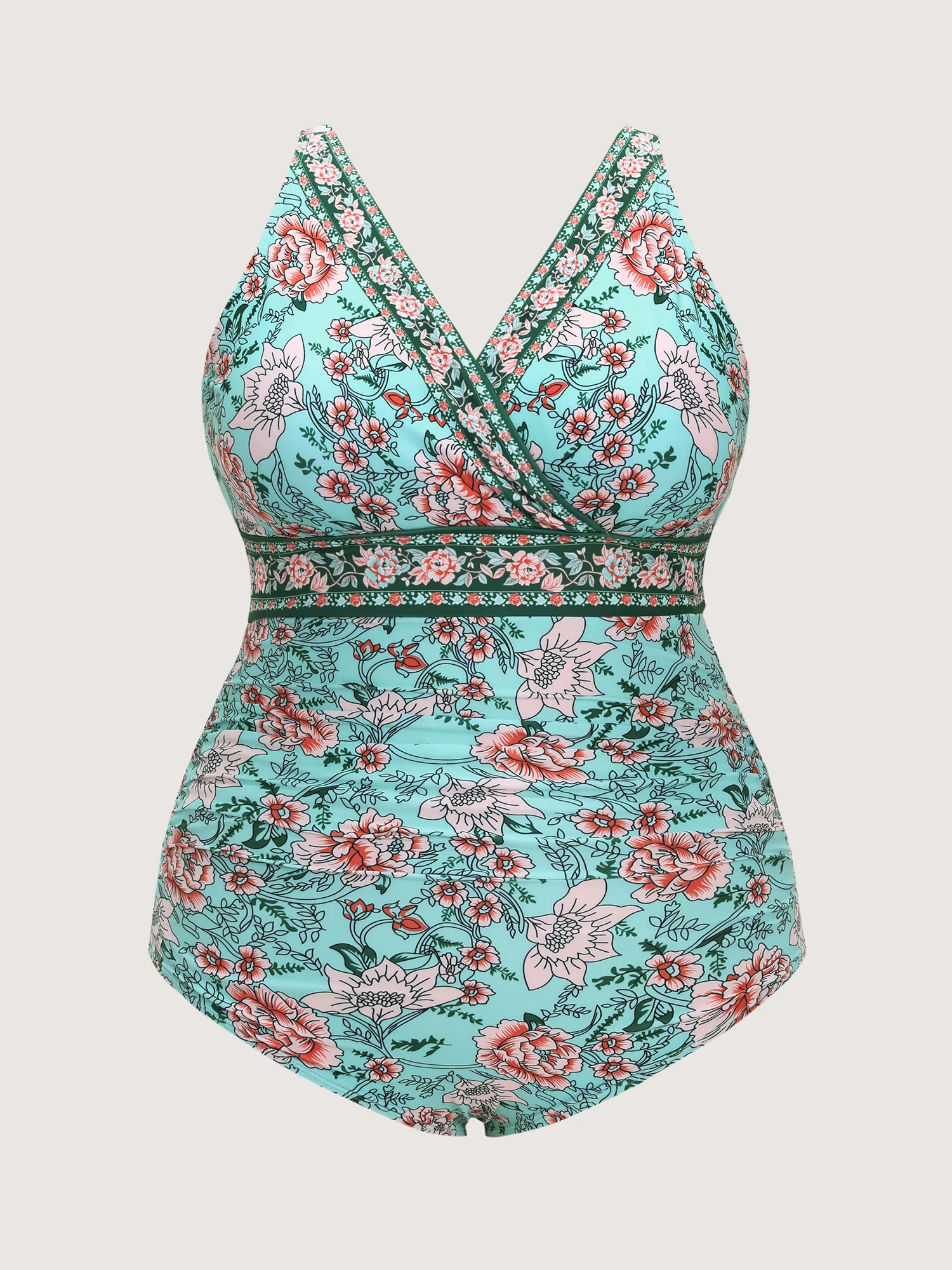 Floral Print Tummy-Control One-Piece Swimsuit - Image 7