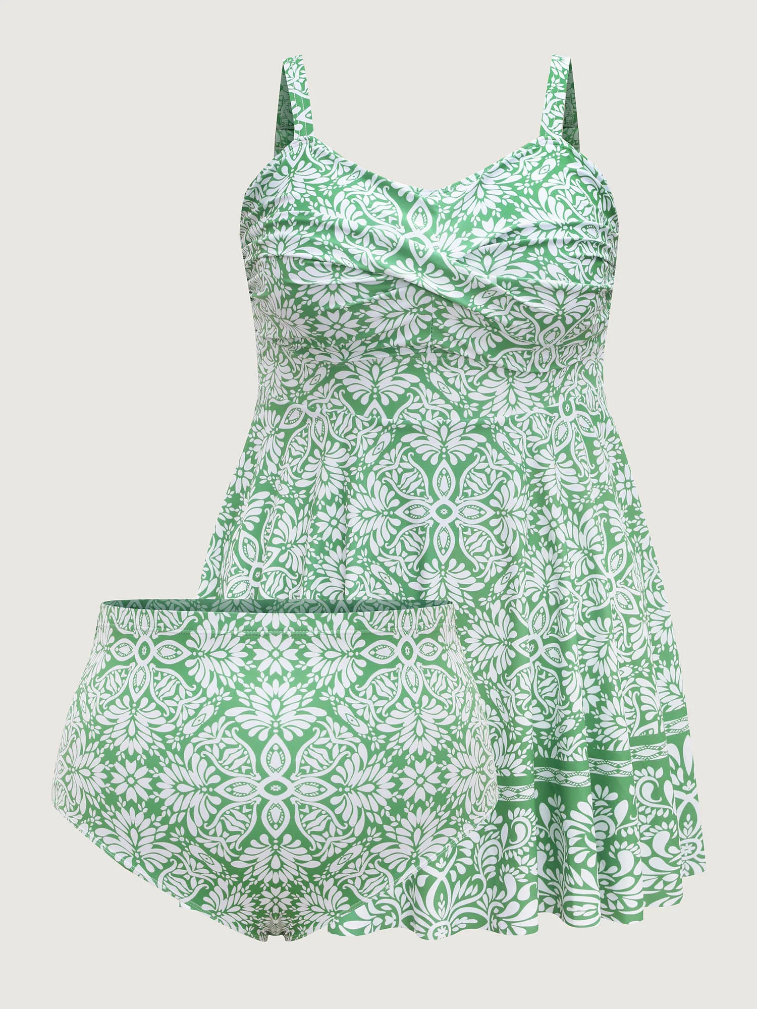 Floral Print Twist Front Swim Dress - Image 8