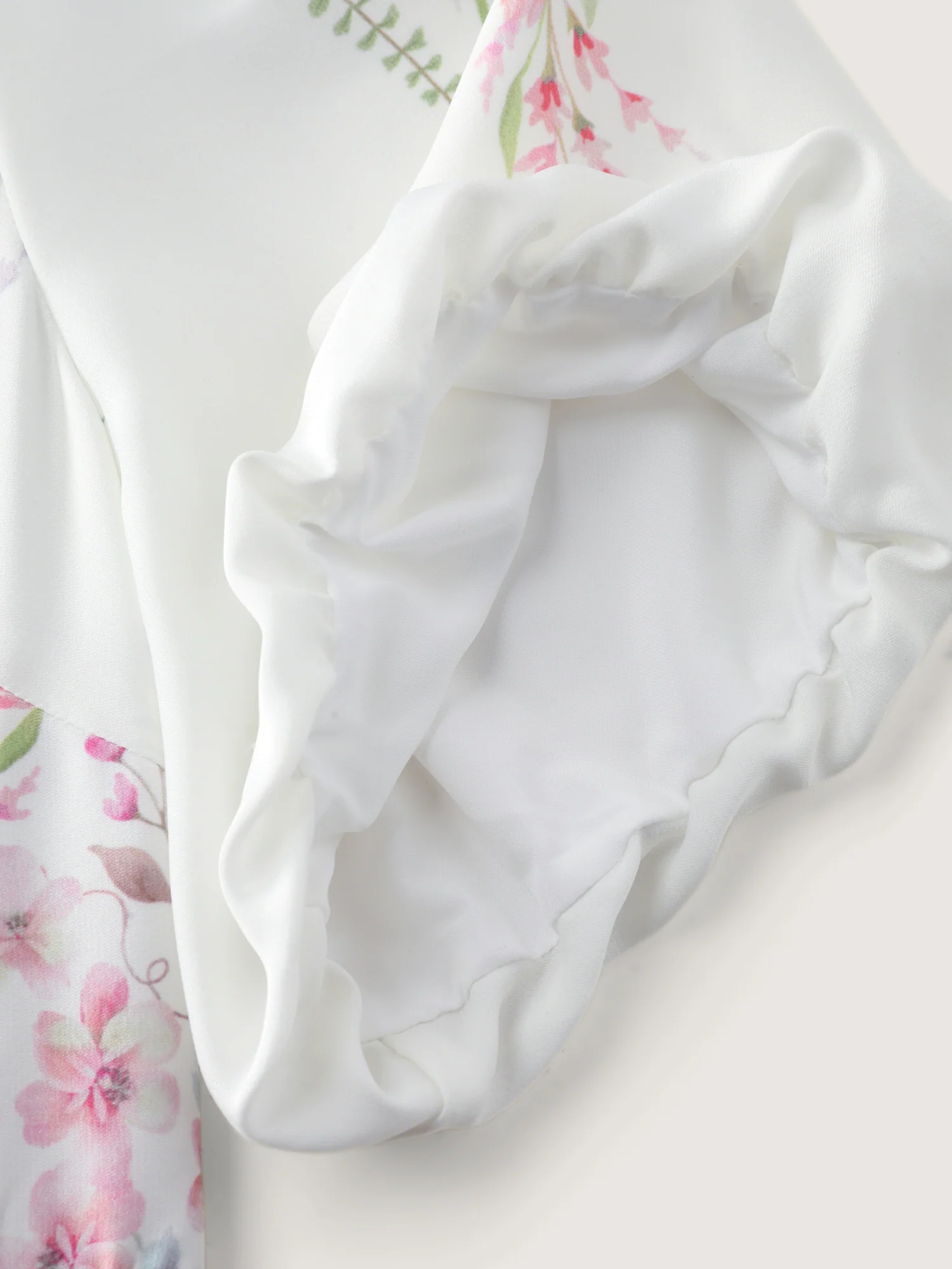 Floral Print V-Neck Bubble Sleeve Midi Dress - Image 5