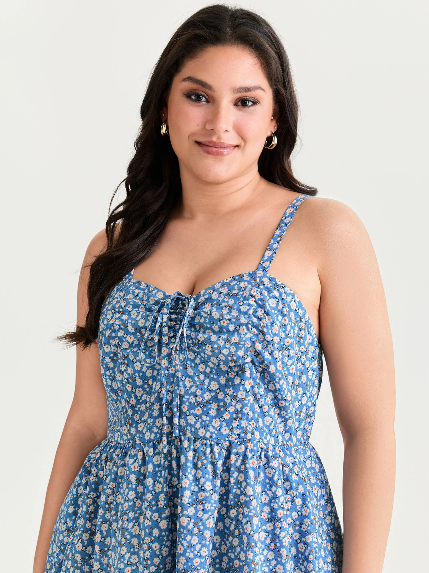 Floral Print V-Neck Cami Mini Dress - Image 2