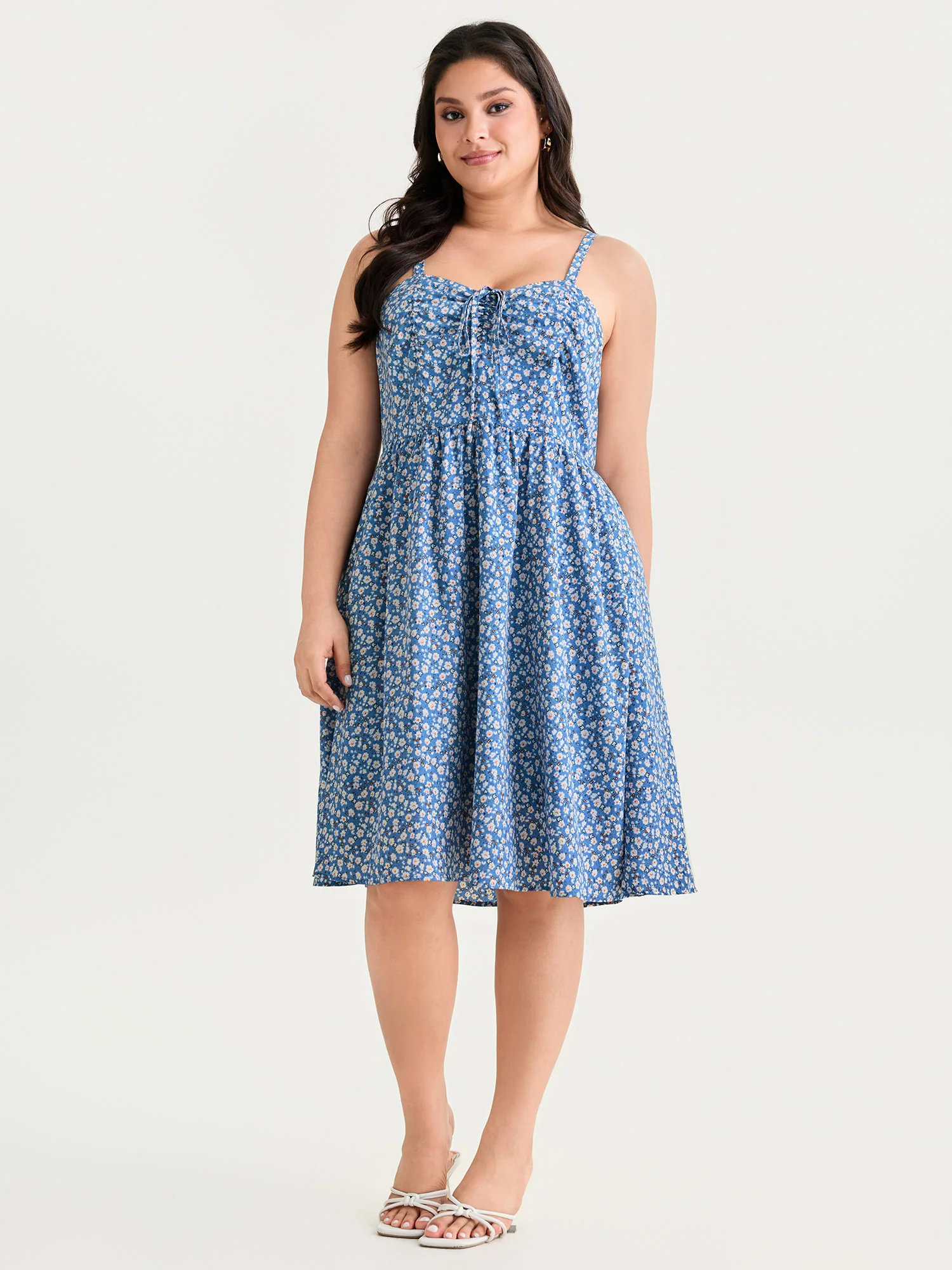Floral Print V-Neck Cami Mini Dress - Image 3
