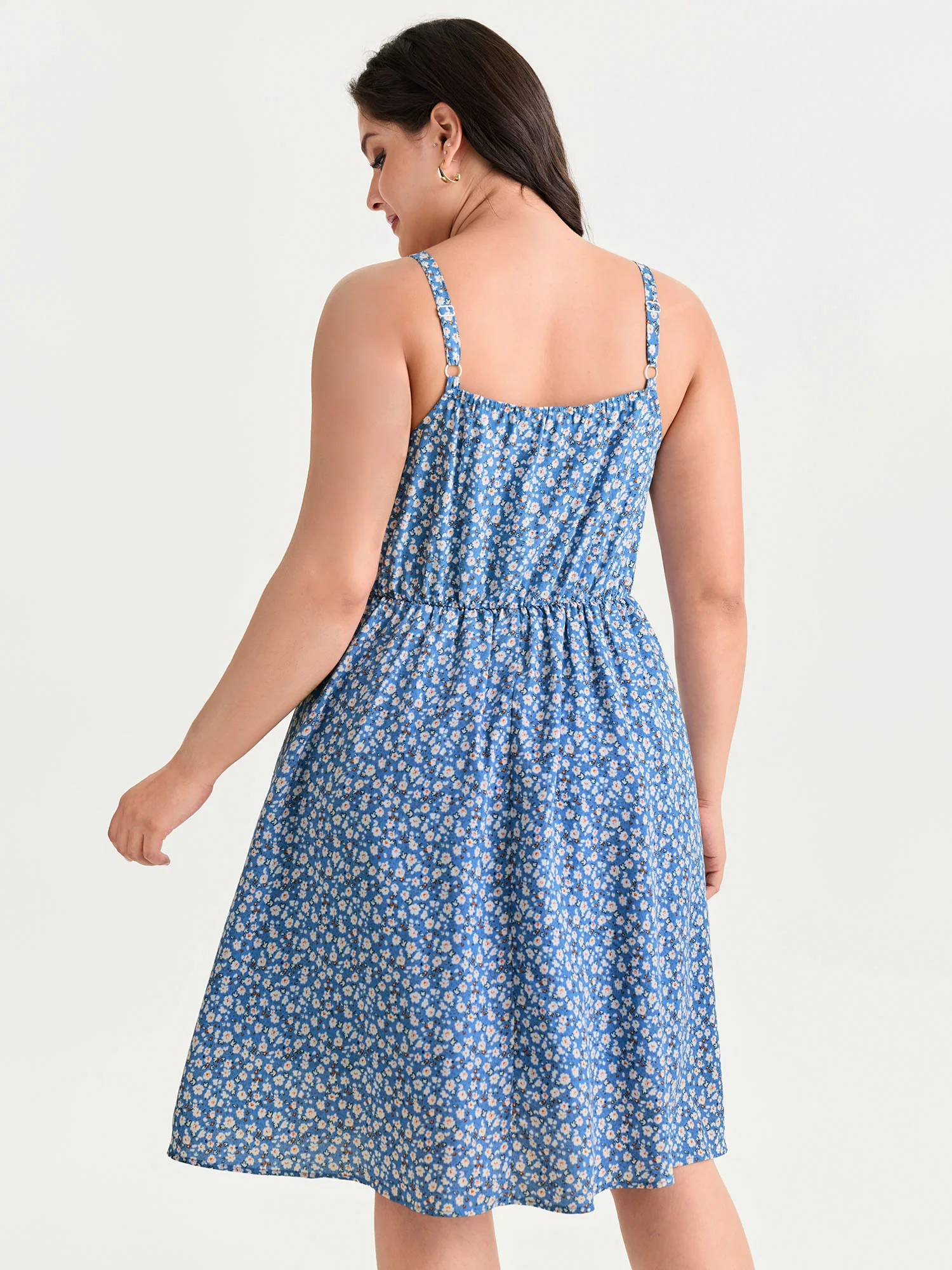 Floral Print V-Neck Cami Mini Dress - Image 4