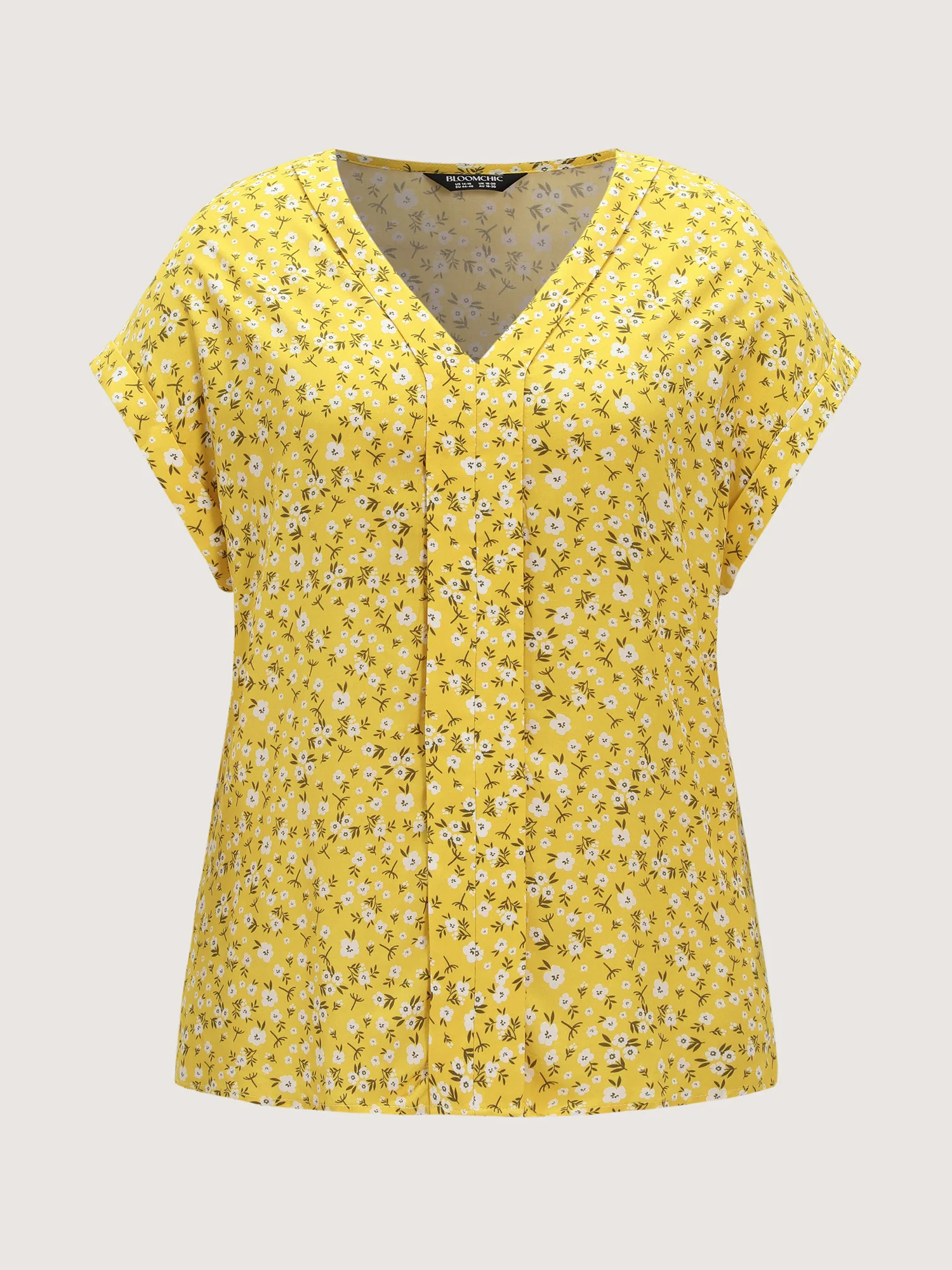 Floral Print V-Neck Dolman Sleeve Blouse - Image 7