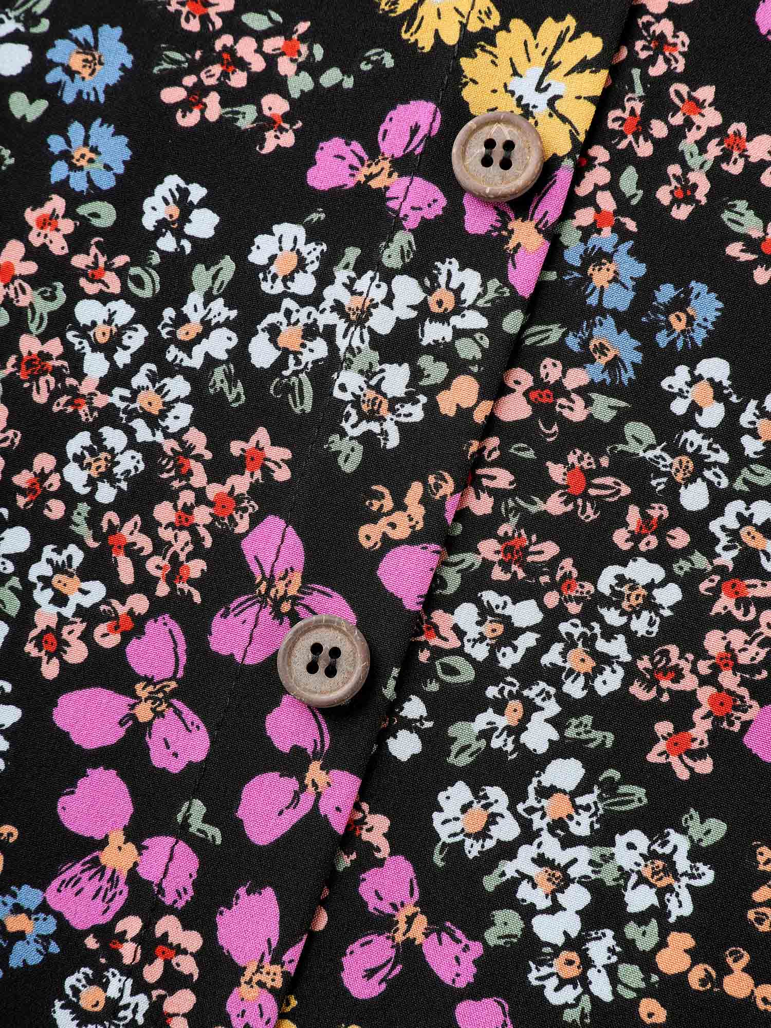 Floral Print V-Neck Flowy Blouse - Image 6