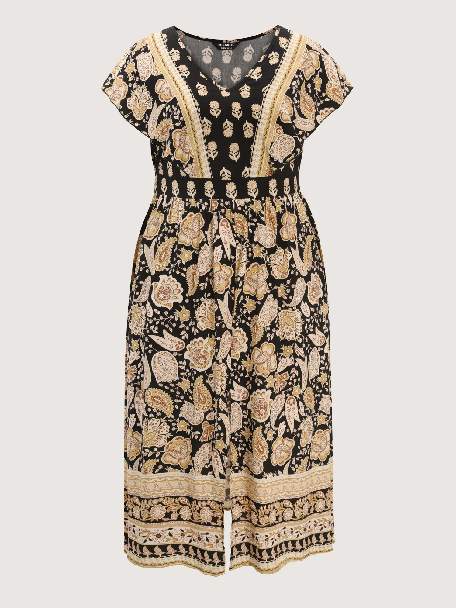 Floral Print V-Neck Slit Maxi Dress - Image 7