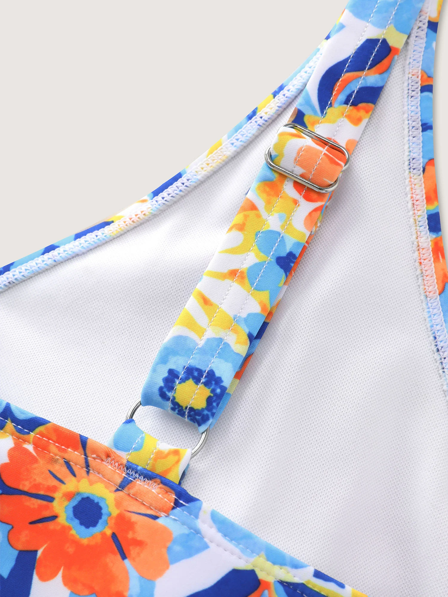 Floral Print V-Neck Swim Top - Image 6