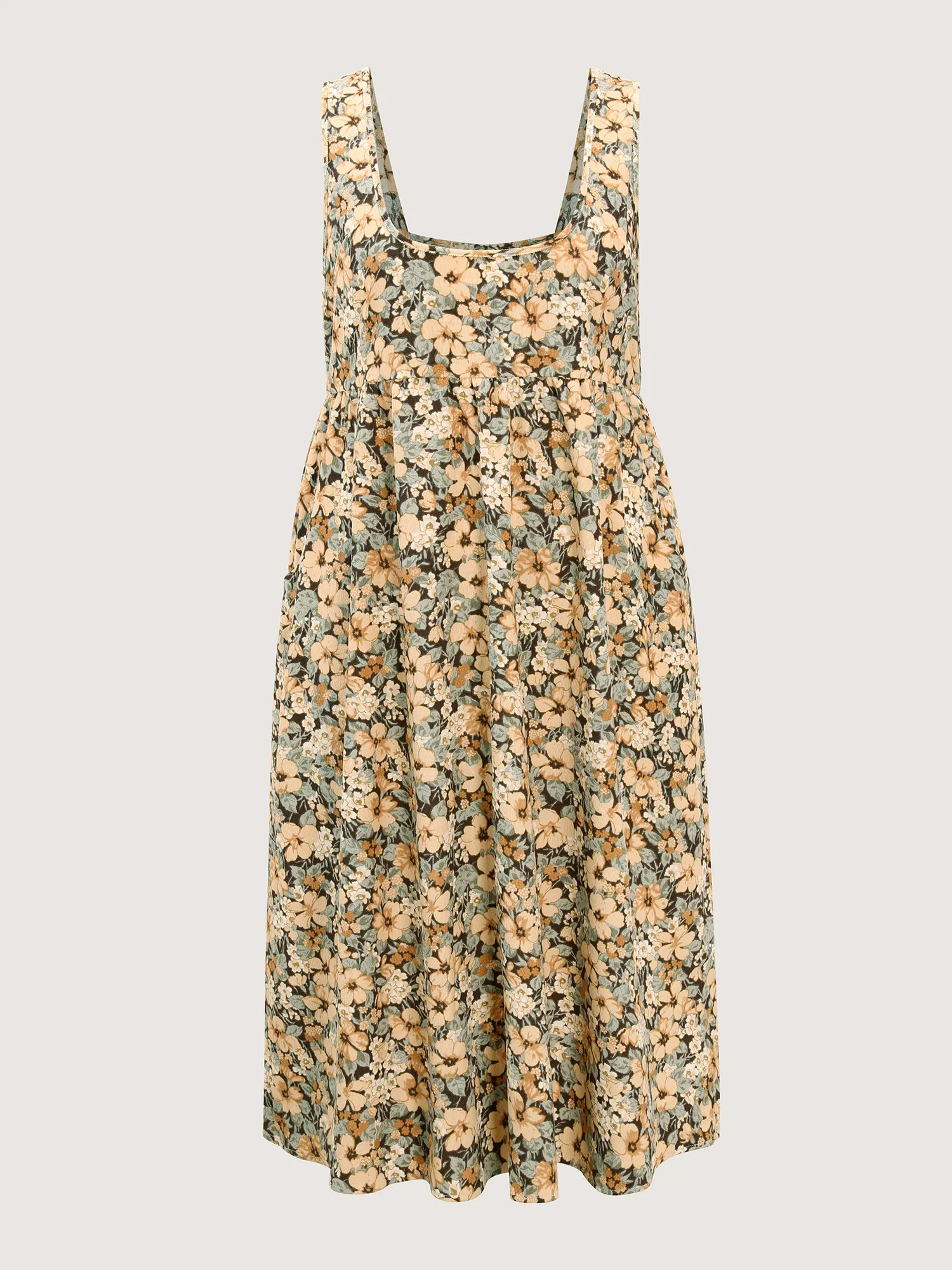 Floral Print Waist-Defining A-Line Midi Dress - Image 8