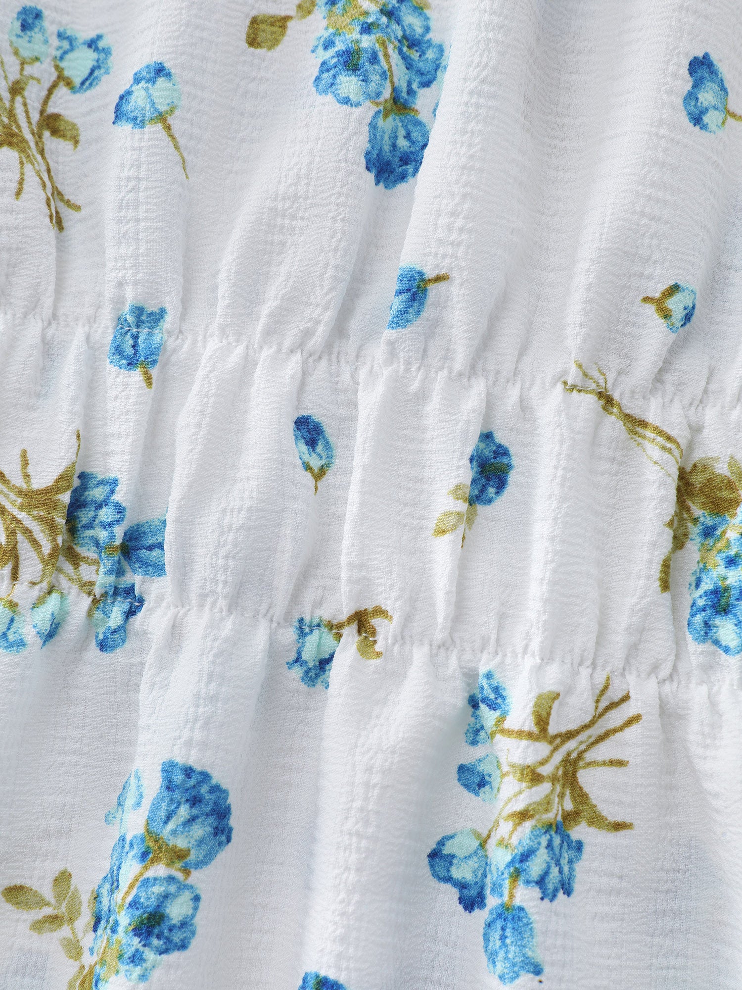 Floral Print Waist Defining Neck Tie Blouse - Image 6