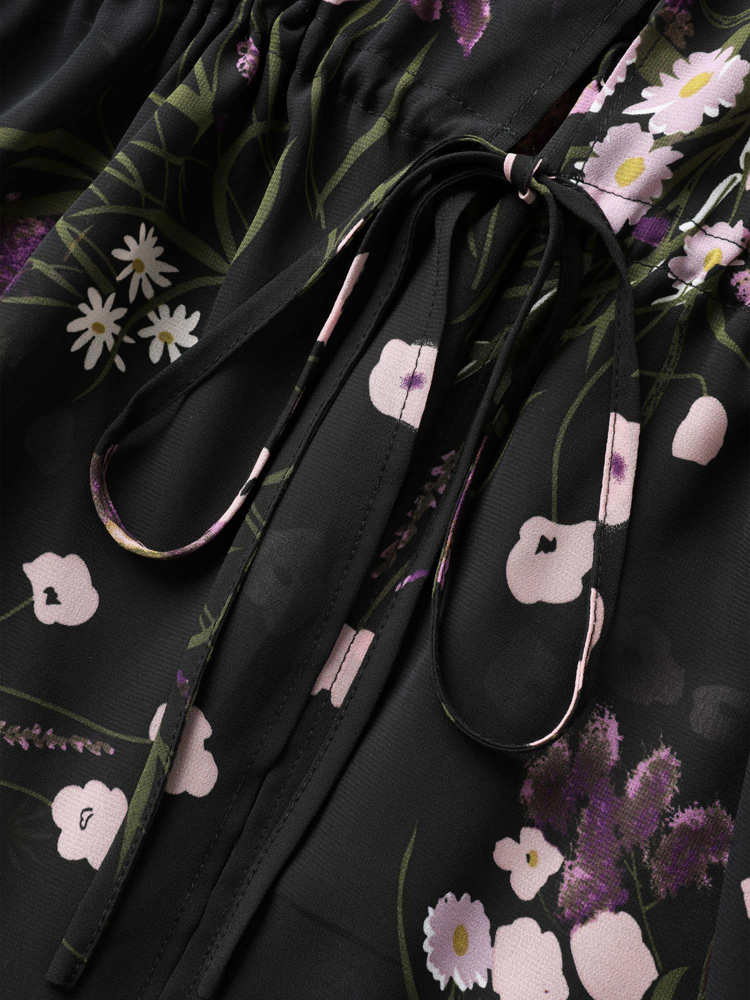 Floral Print Waist-Tie Mini Kimono - Image 5