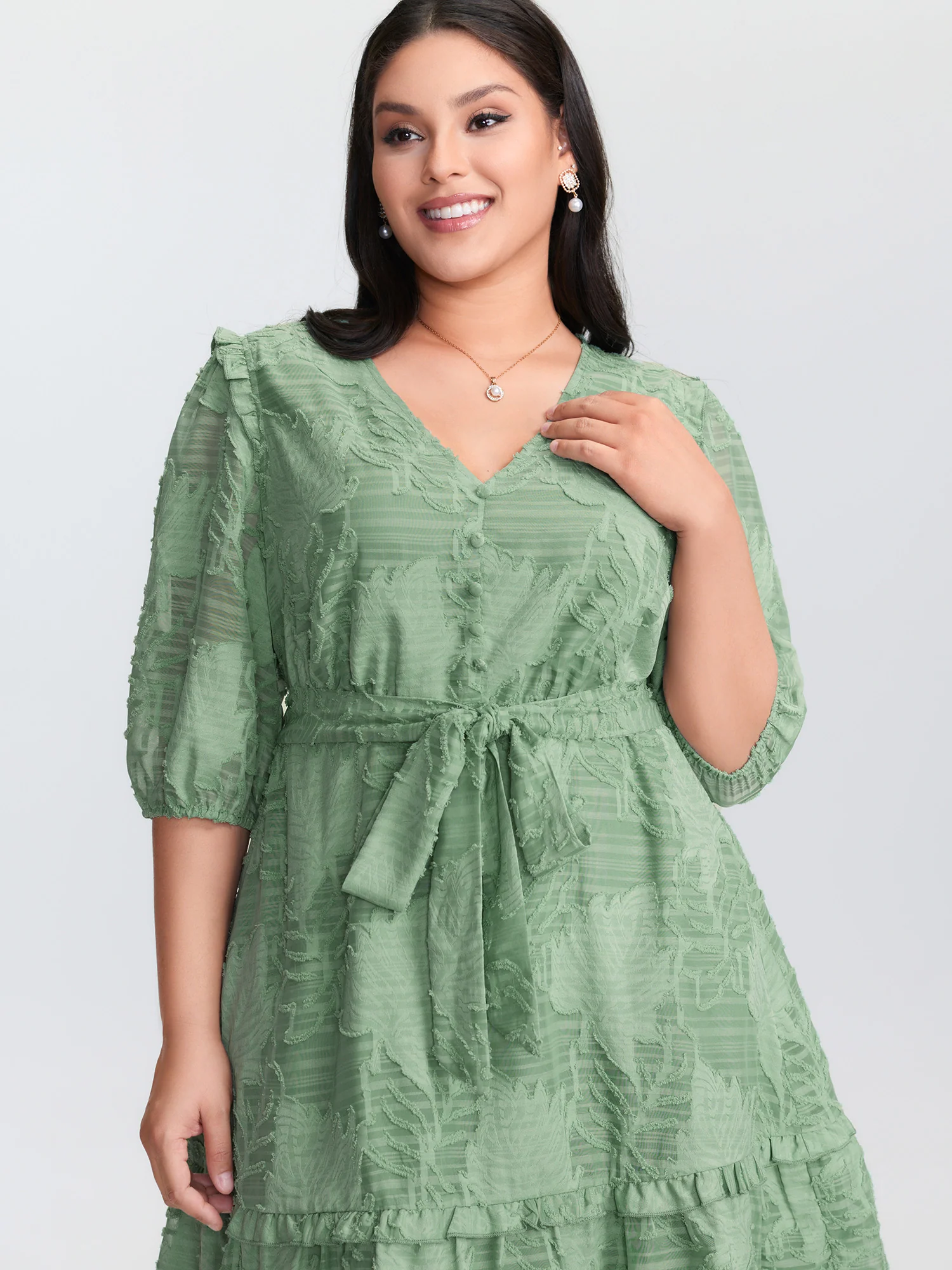 Floral Print Waist-Tie Ruffled Mini Dress - Image 2