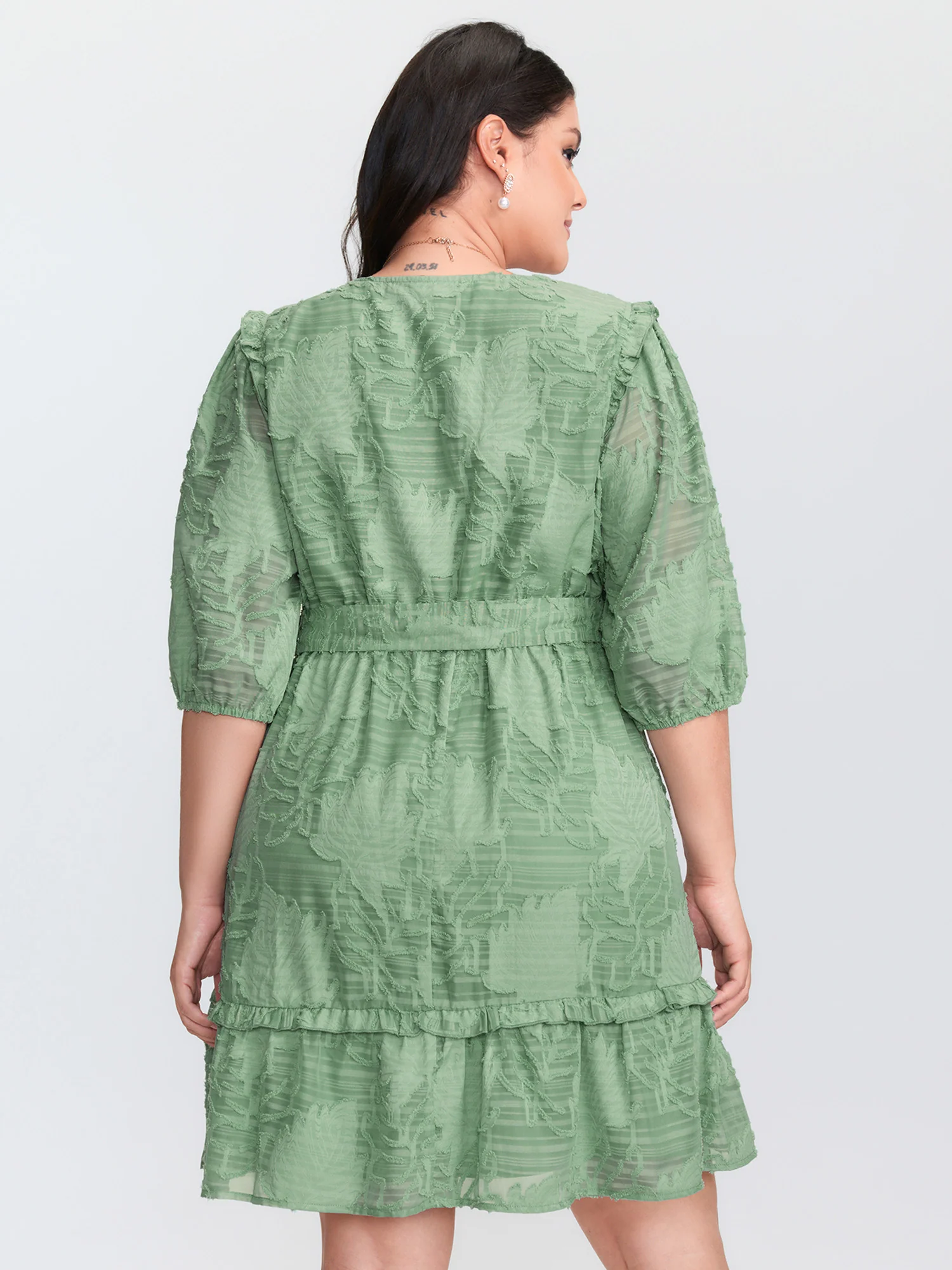 Floral Print Waist-Tie Ruffled Mini Dress - Image 5
