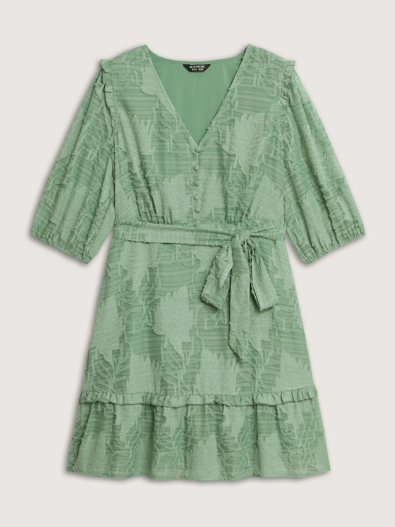 Floral Print Waist-Tie Ruffled Mini Dress - Image 8