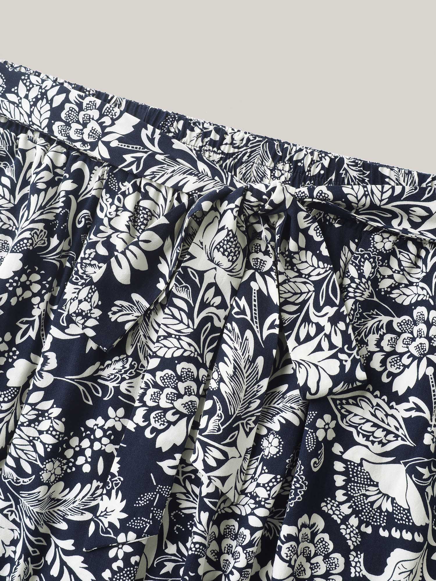 Floral Print Waist-Tie Straight-Leg Pants - Image 6