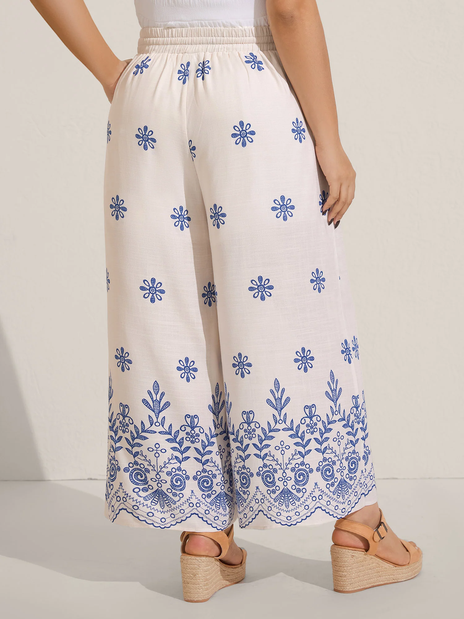Floral Print Wide-Leg Pants - Image 5