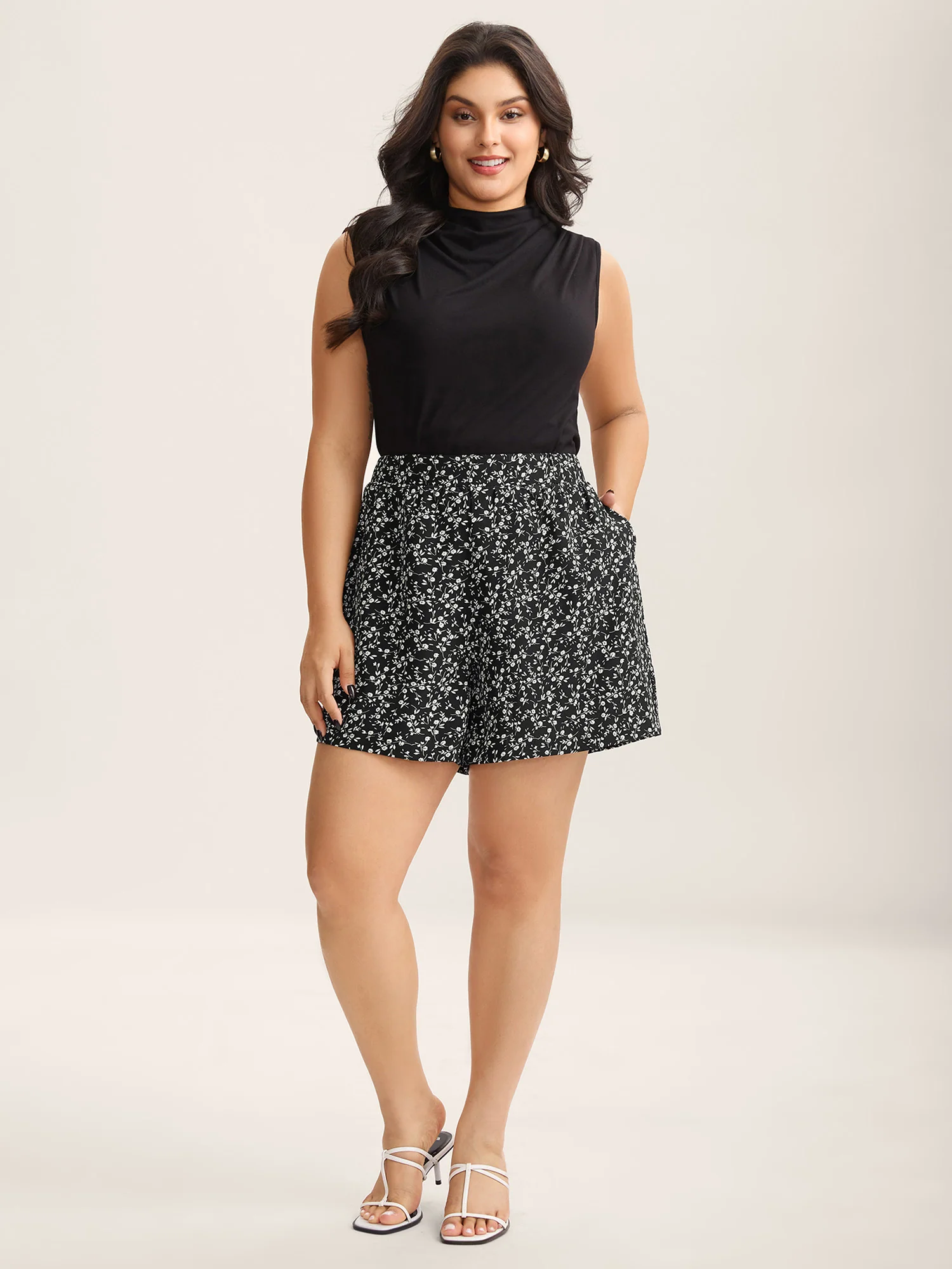 Floral Print Wide-Leg Shorts - Image 2