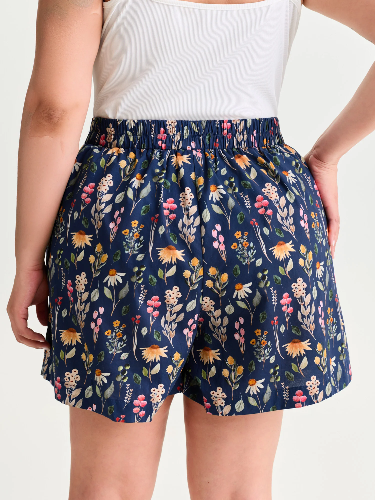 Floral Print Wide Waistband Shorts - Image 5
