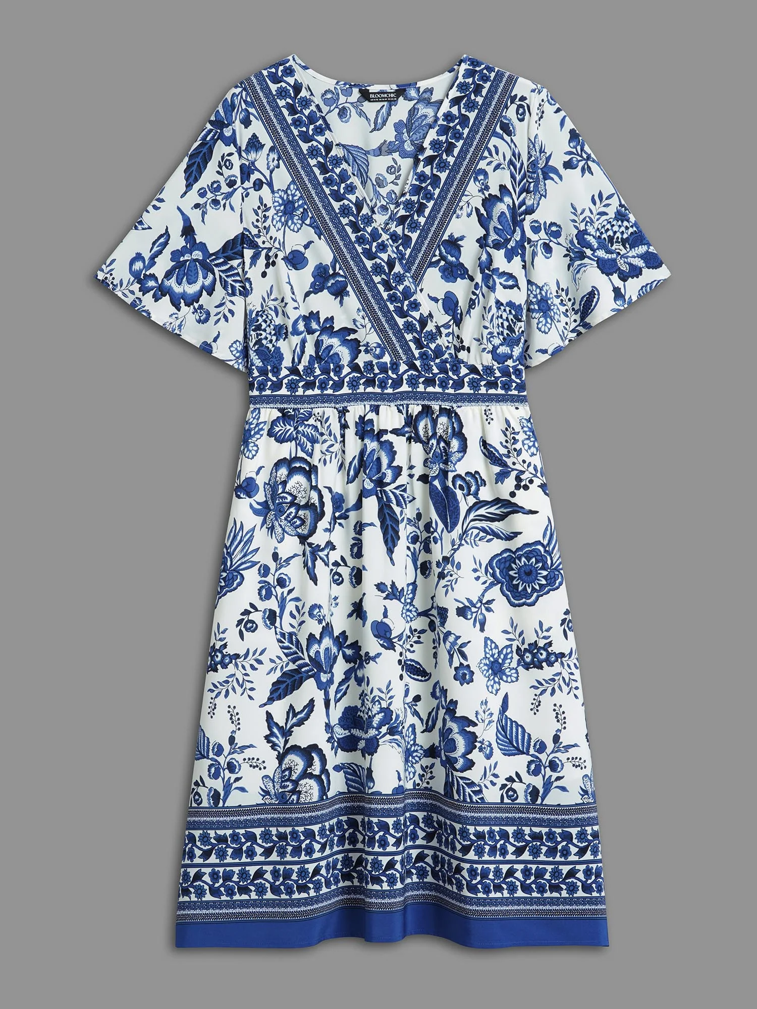 Floral Print Wrap-Neck Pocket Midi Dress - Image 6