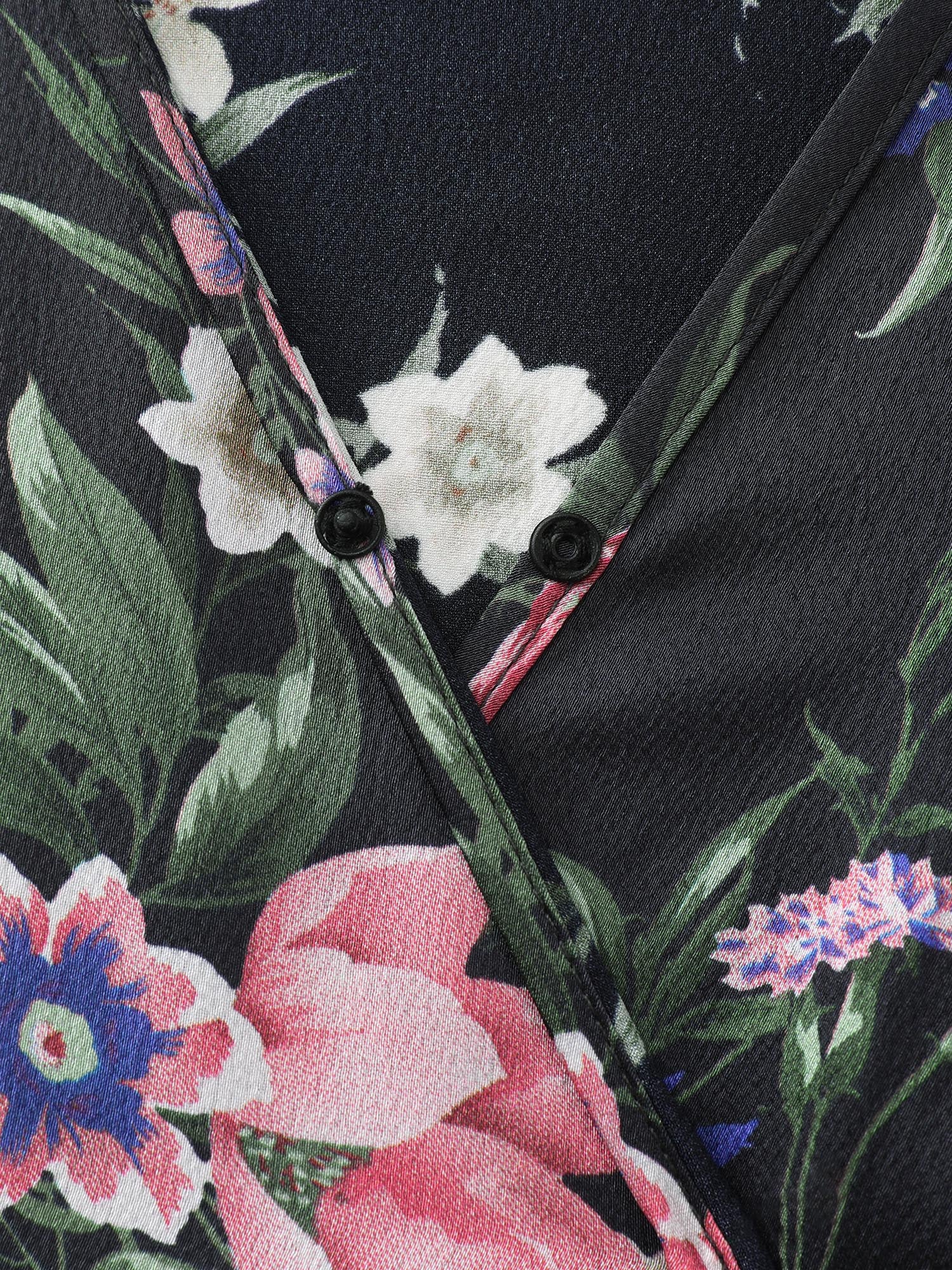 Floral Print Wrap Neckline Slit Maxi Dress - Image 5