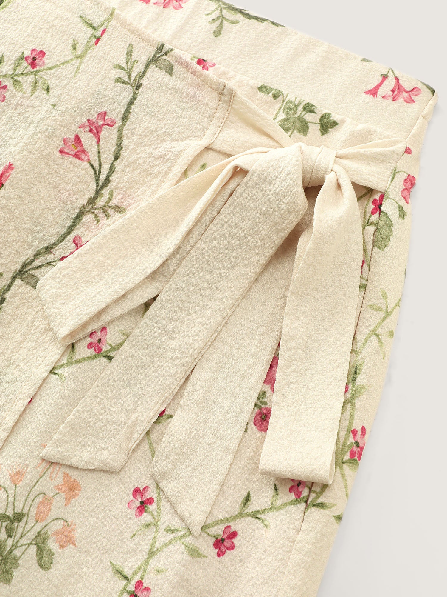 Floral Print Wrap Tie Midi Skirt - Image 6