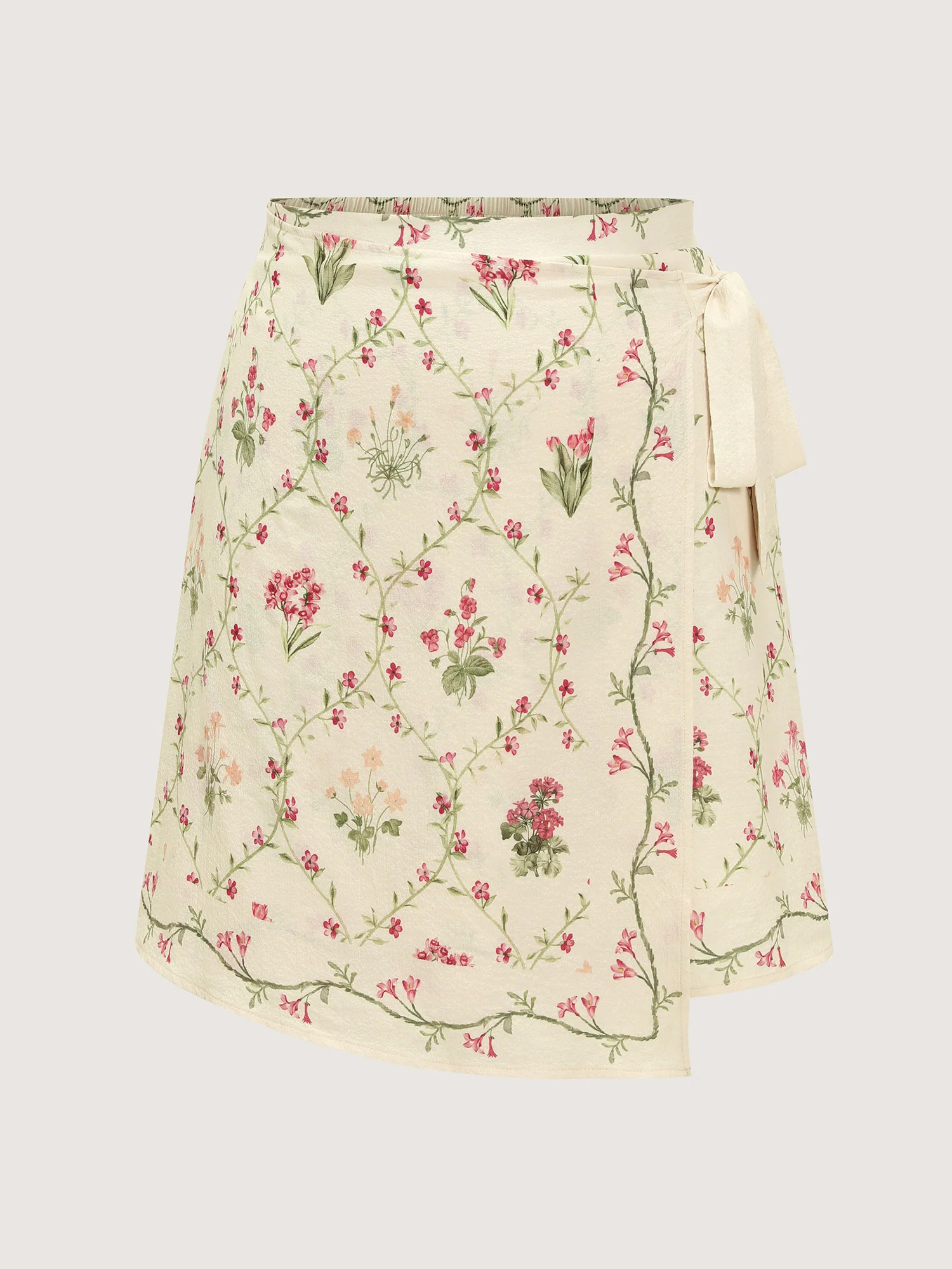Floral Print Wrap Tie Midi Skirt - Image 8