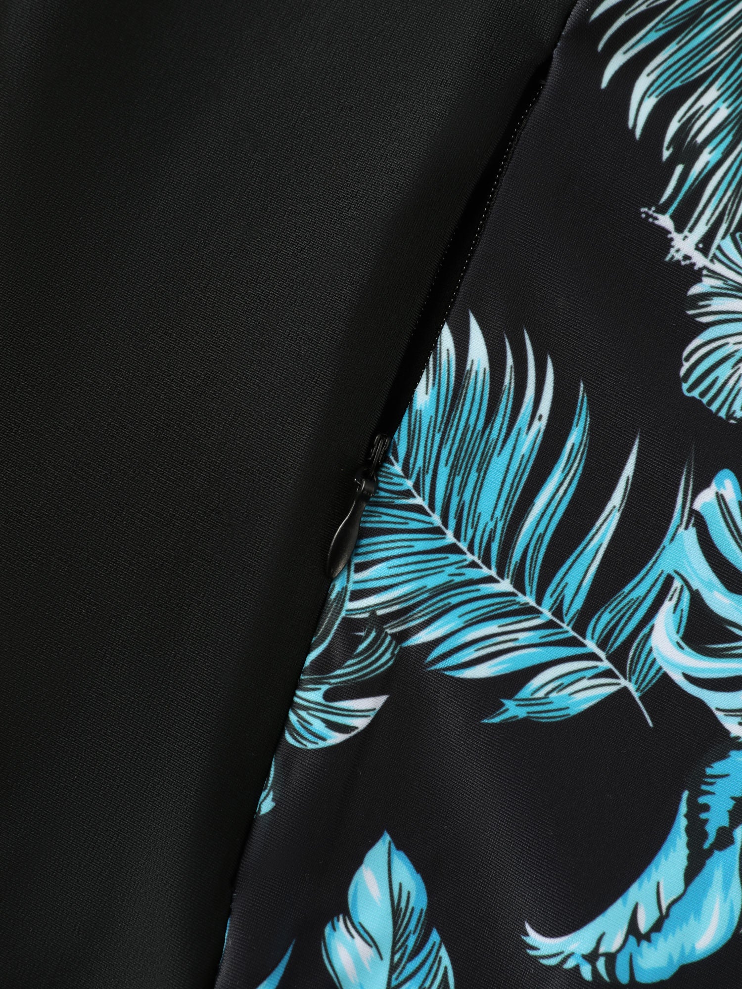 Floral Print Zipper Pocket Swim Top - Image 7