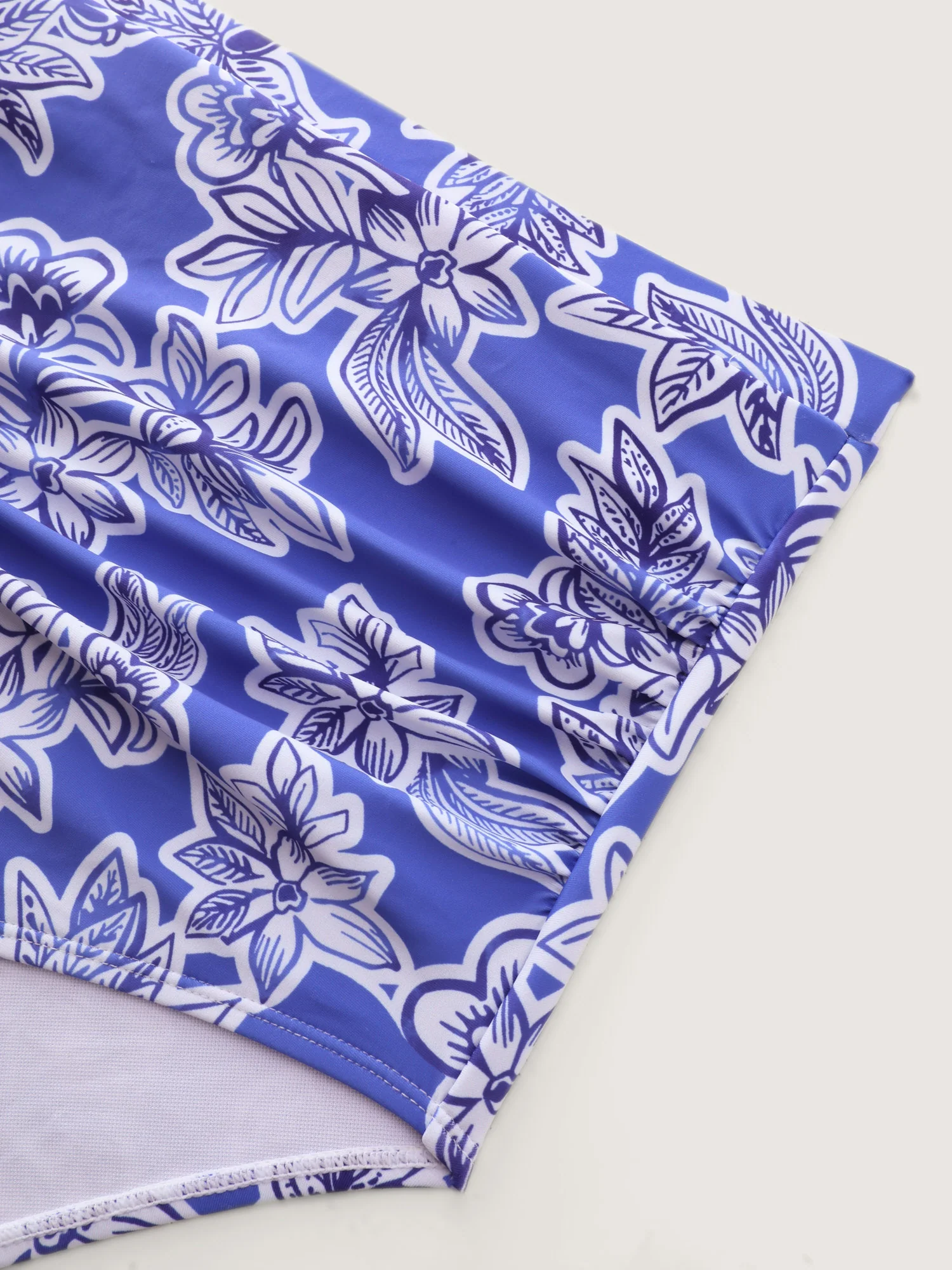Floral Print Zipper Ruffle Sleeve Swim Dress - Image 12