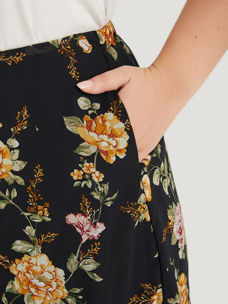 Floral Printed Flutter Layered Skirt - Image 7